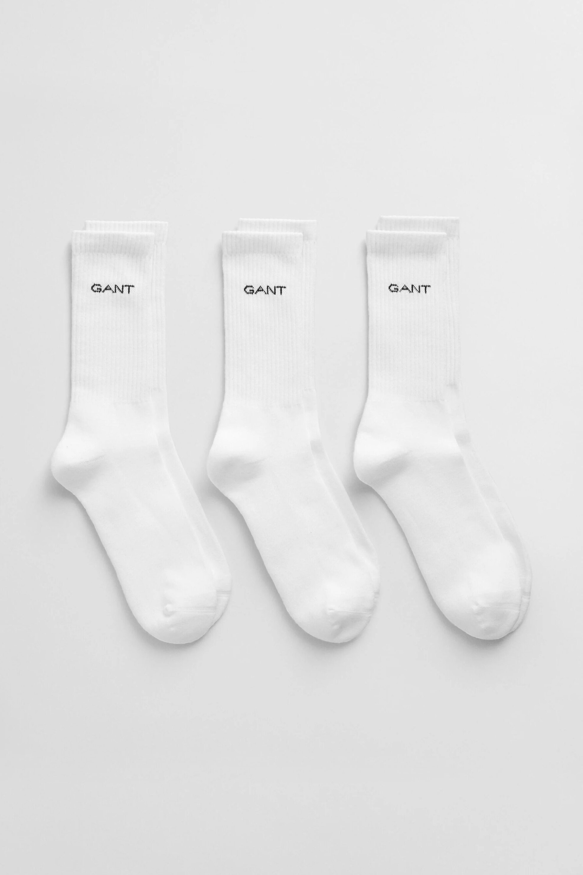 Gant σετ ανδρικές μακριές κάλτσες ribbed με λογότυπο (3 ζευγάρια) - 9960262 Λευκό