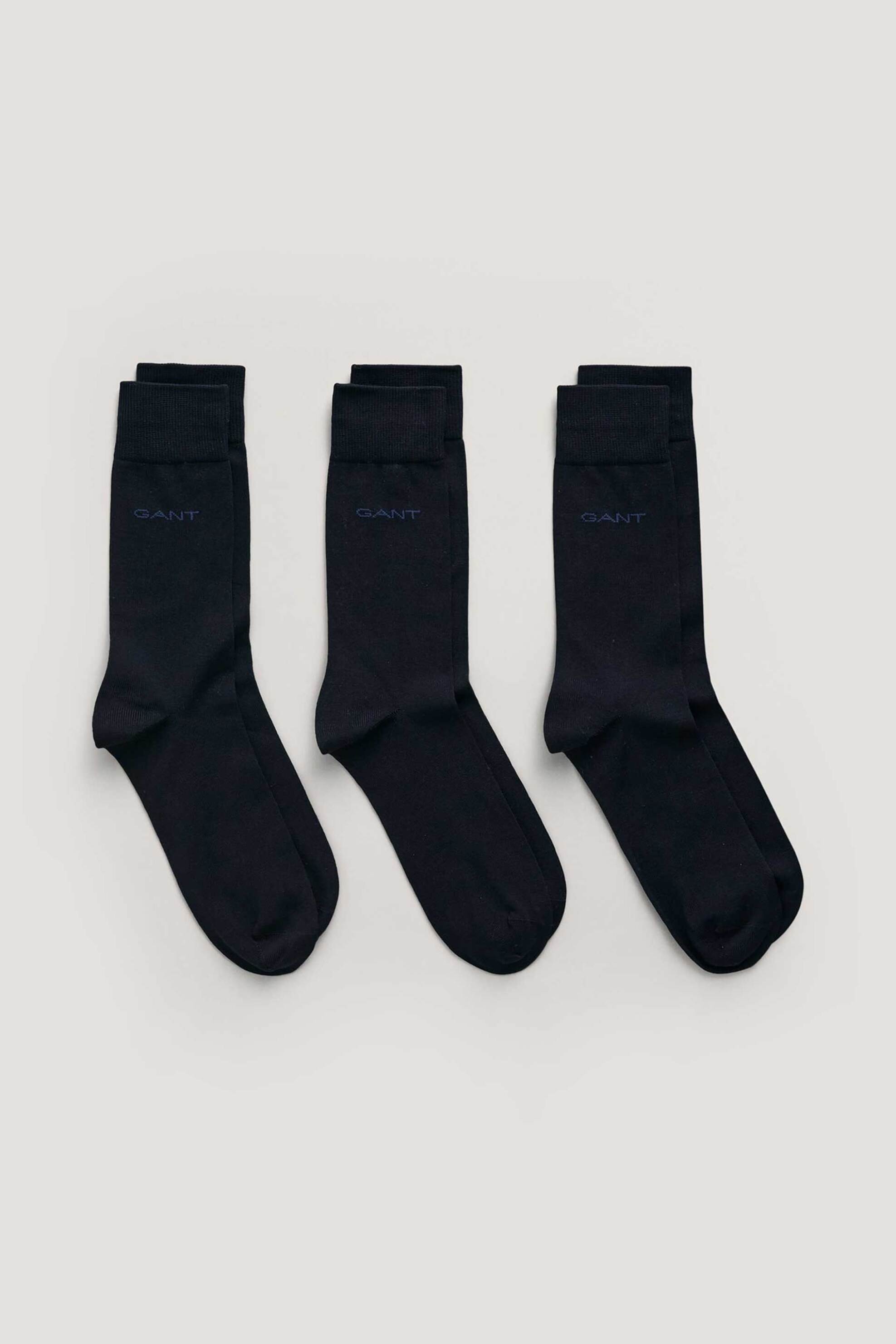 Gant σετ ανδρικές κάλτσες μονόχρωμες με κεντημένο λογότυπο (3 τεμάχια) - 9960263 Μπλε Σκούρο