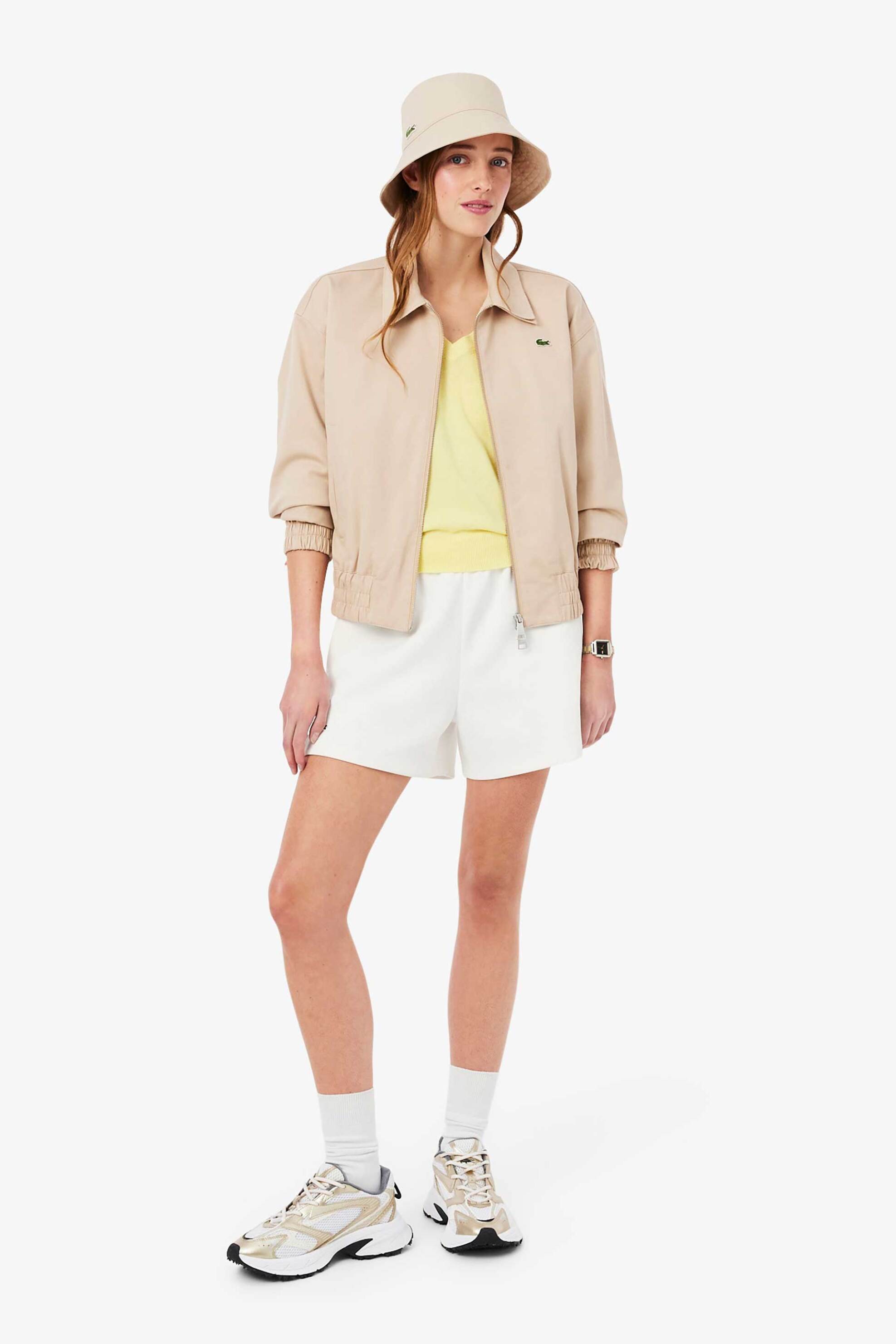 LACOSTE Lacoste γυναικείο σορτς πικέ με κεντημένο λογότυπο - GF6901-00 Λευκό - 3