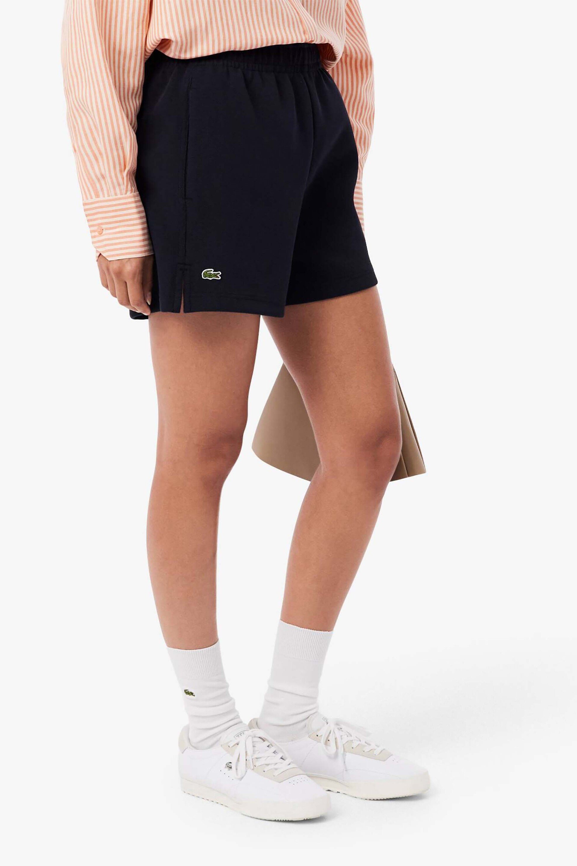 Lacoste γυναικείο σορτς πικέ με κεντημένο λογότυπο - GF6901-00 Μπλε Σκούρο
