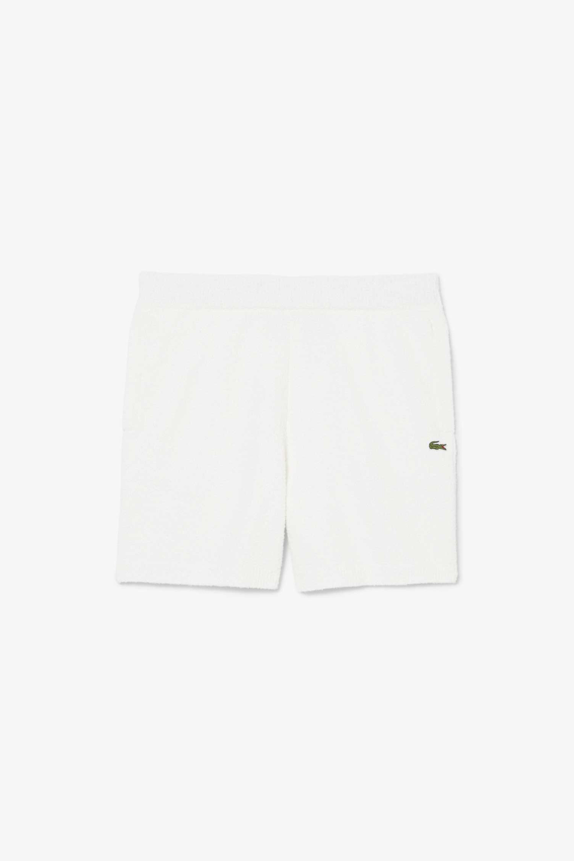 Lacoste Ανδρική Βερμούδα Μπουκλέ με Κεντημένο Λογότυπο Relaxed Fit - Gh0799 Λευκό