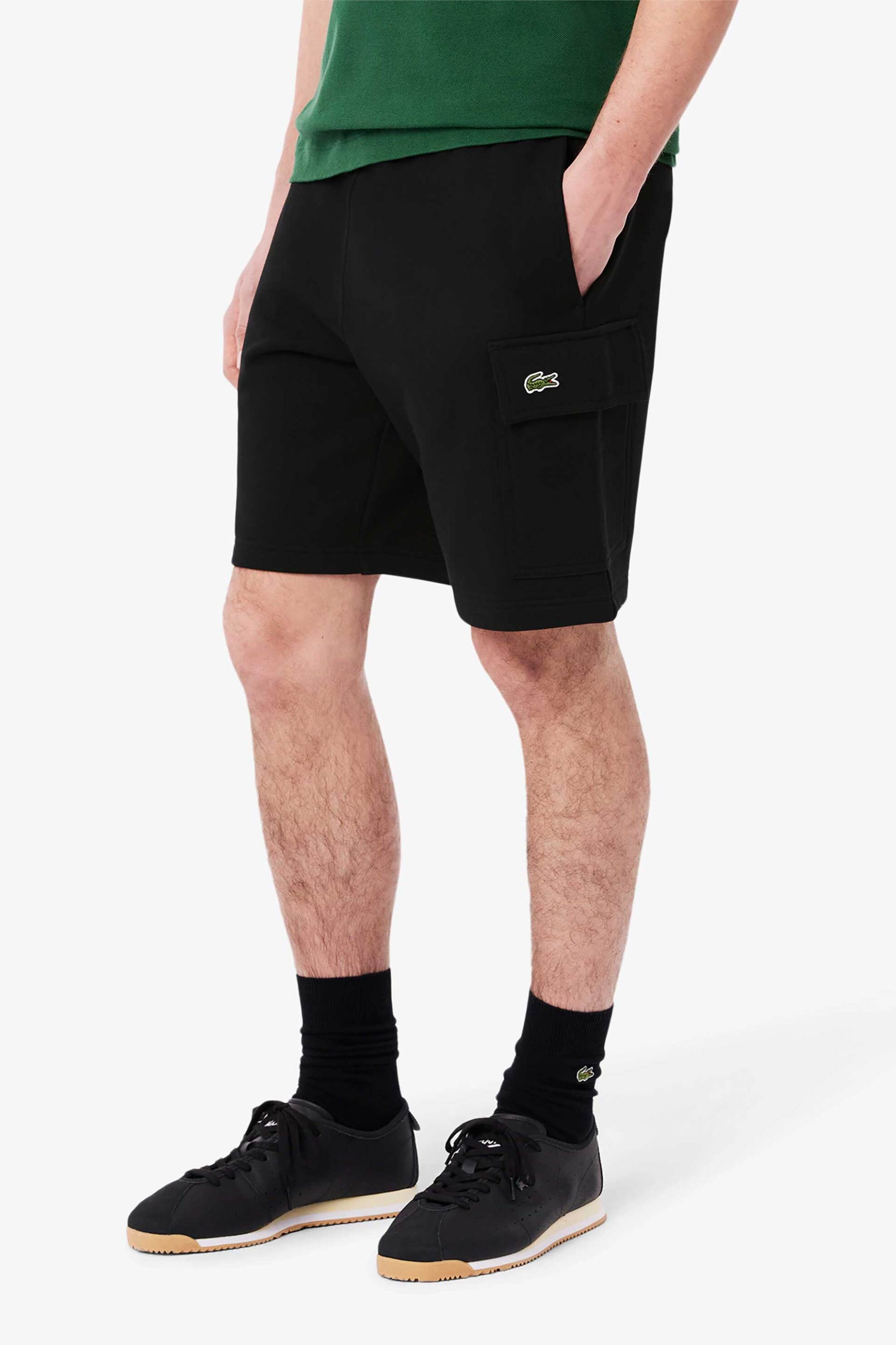 Lacoste ανδρική βερμούδα cargo με ελαστική μέση και λογότυπο Regular Straight Fit - GH9743-00 Μαύρο φωτογραφία