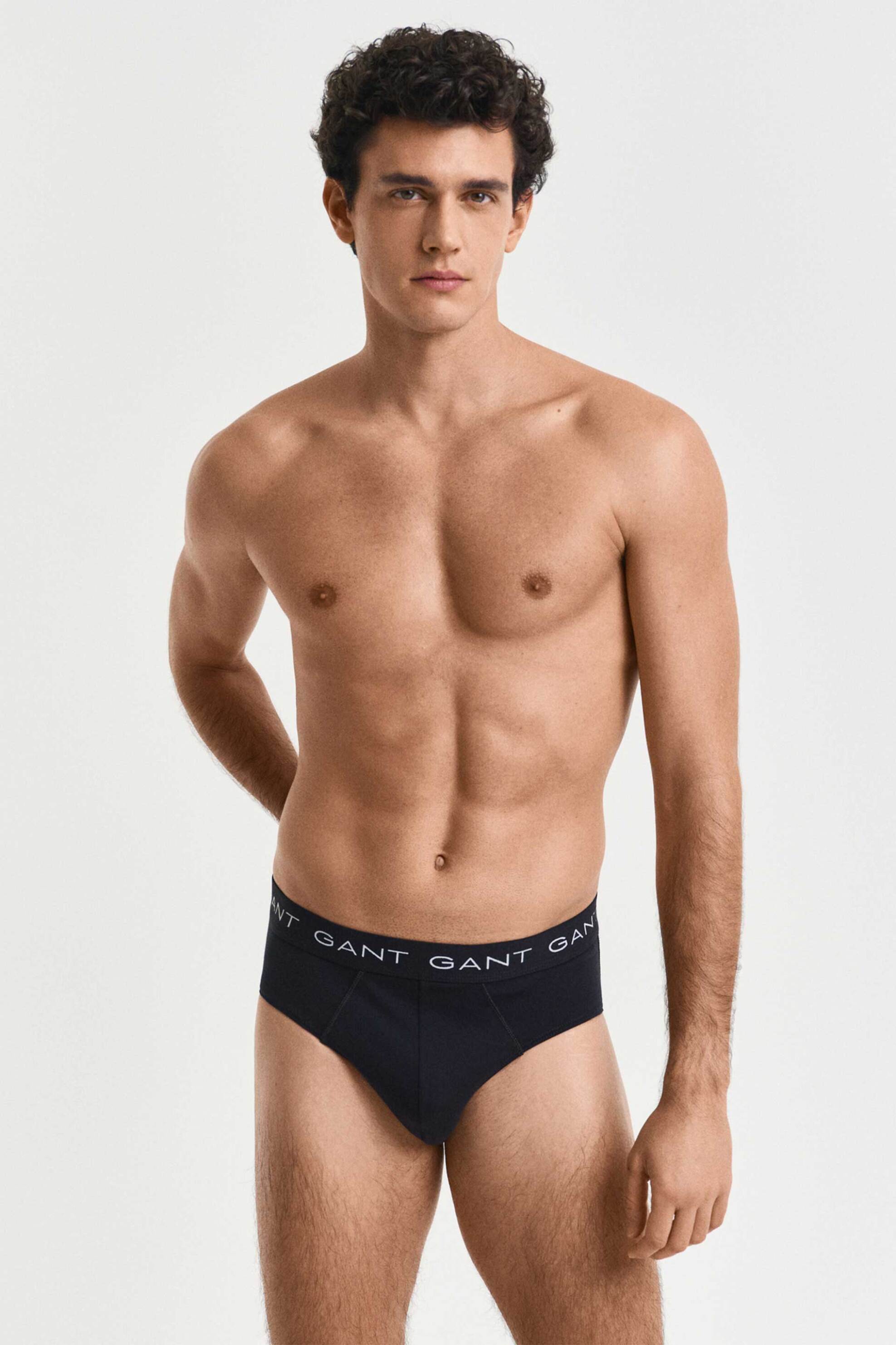 Gant σετ ανδρικά εσώρουχα σλιπ με λογότυπο Slim Fit (3 τεμάχια) - 900023001 Μαύρο φωτογραφία