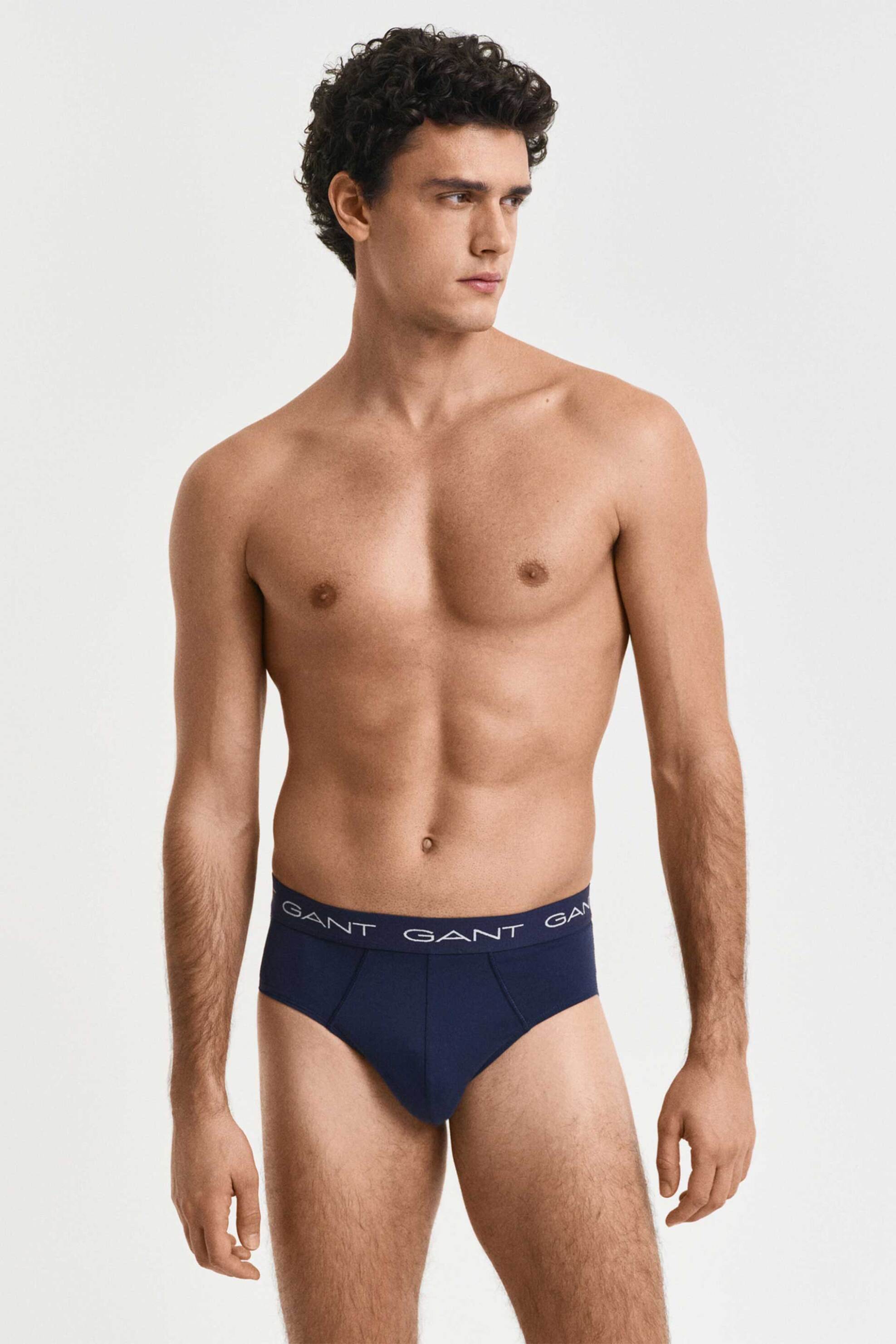 Gant σετ ανδρικά εσώρουχα σλιπ με λογότυπο Slim Fit (3 τεμάχια) - 900023001 Μπλε Σκούρο φωτογραφία