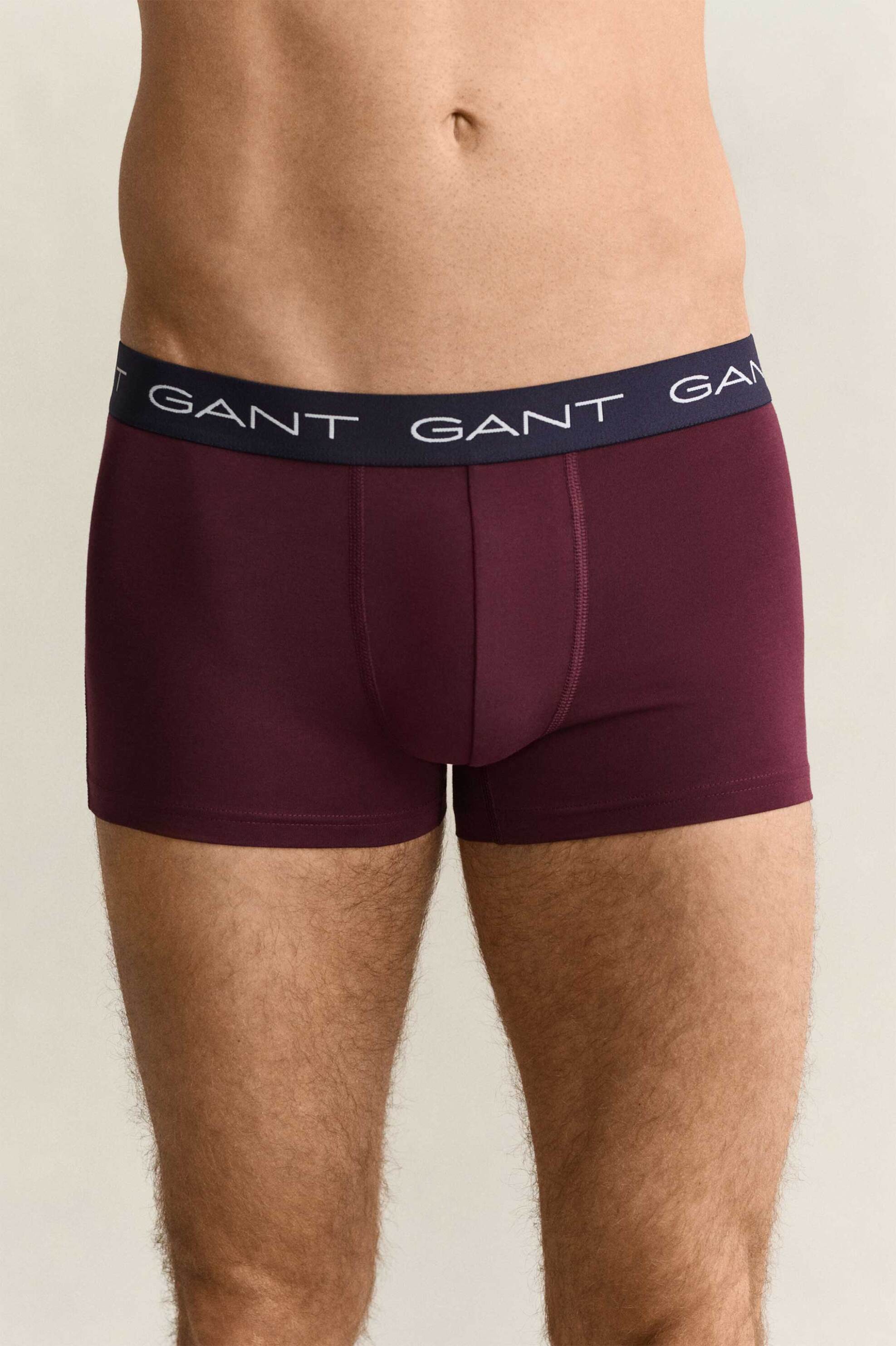 Gant Σετ Ανδρικά Εσώρουχα Trunk με Λογότυπο Slim Fit (3 Τεμάχια) - 902633003 Μπορντό