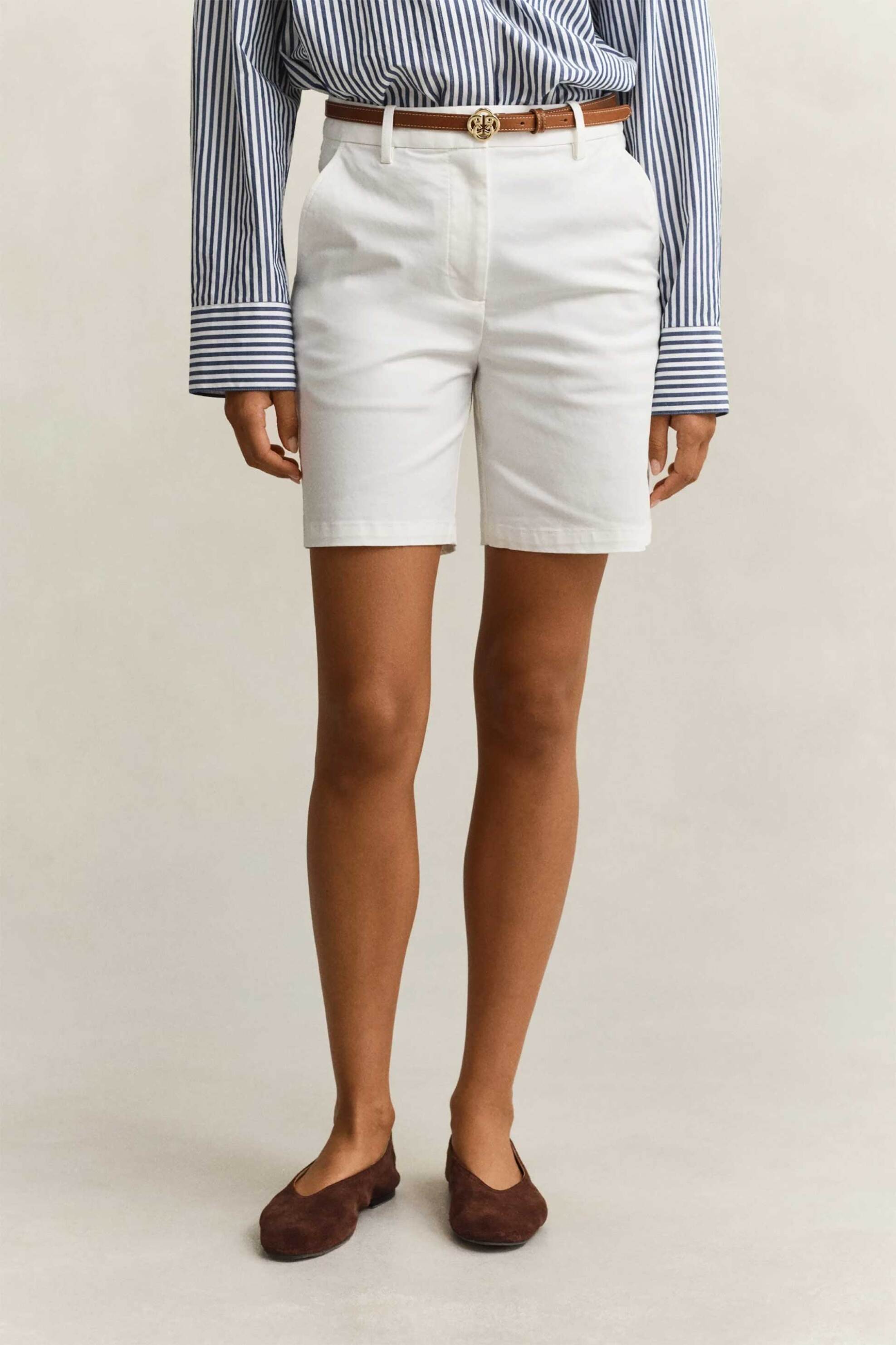 GANT Gant γυναικεία βερμούδα chino Regular Fit - 4020130 Λευκό - 2