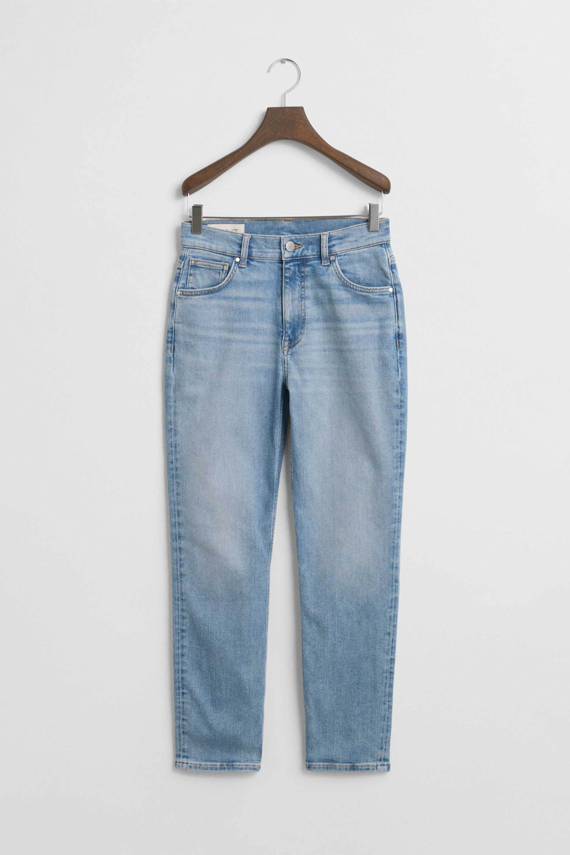 GANT Gant γυναικείο τζιν παντελόνι Cropped Slim Fit - 4100196 Denim Blue Ανοιχτό