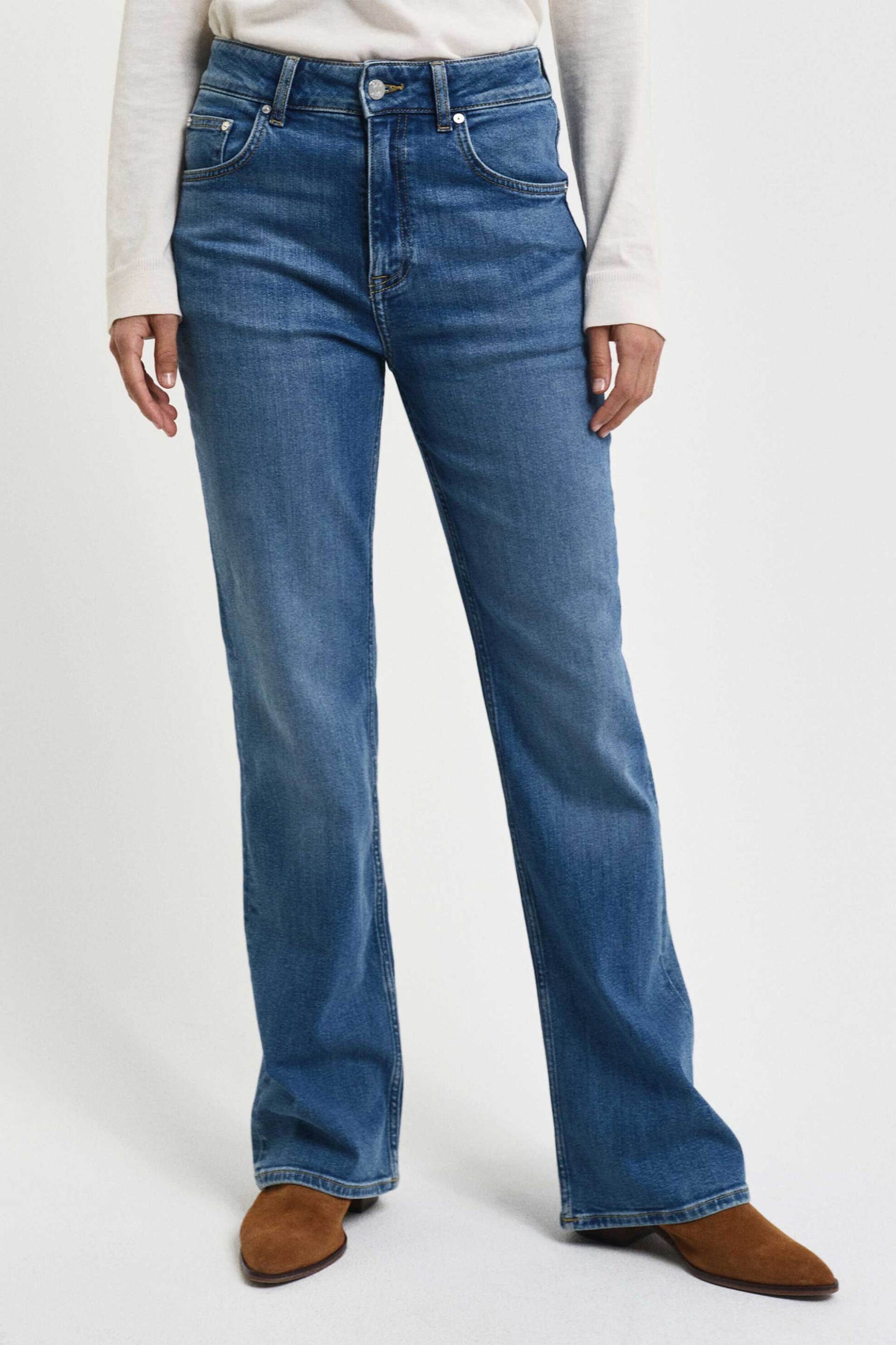 Gant γυναικείο τζιν παντελόνι flared πεντάτσεπο Slim Fit - 4100237 Μπλε