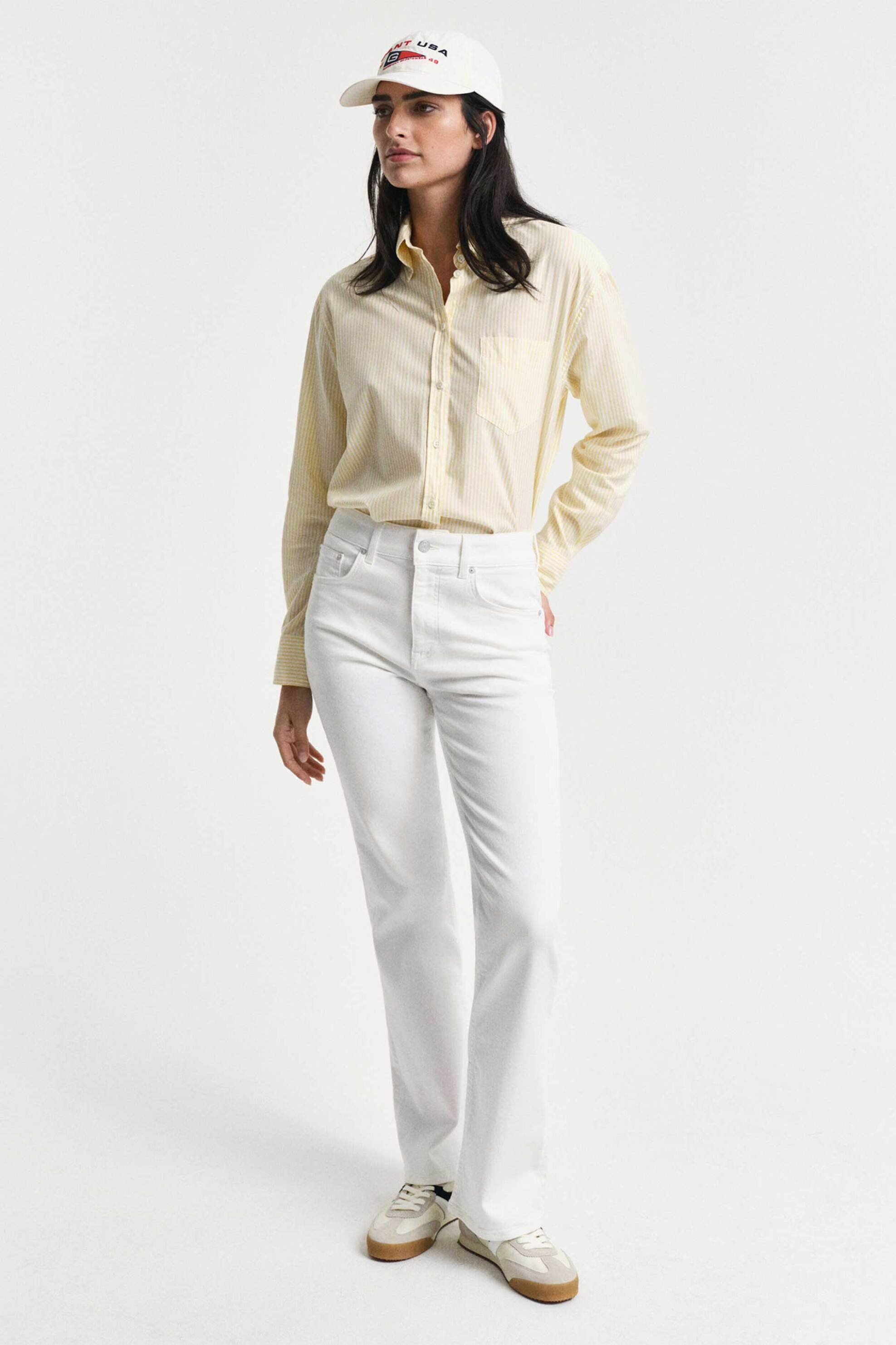 GANT Gant γυναικείο τζιν παντελόνι πεντάτσεπο Slim Fit - 4100249 Λευκό 2025