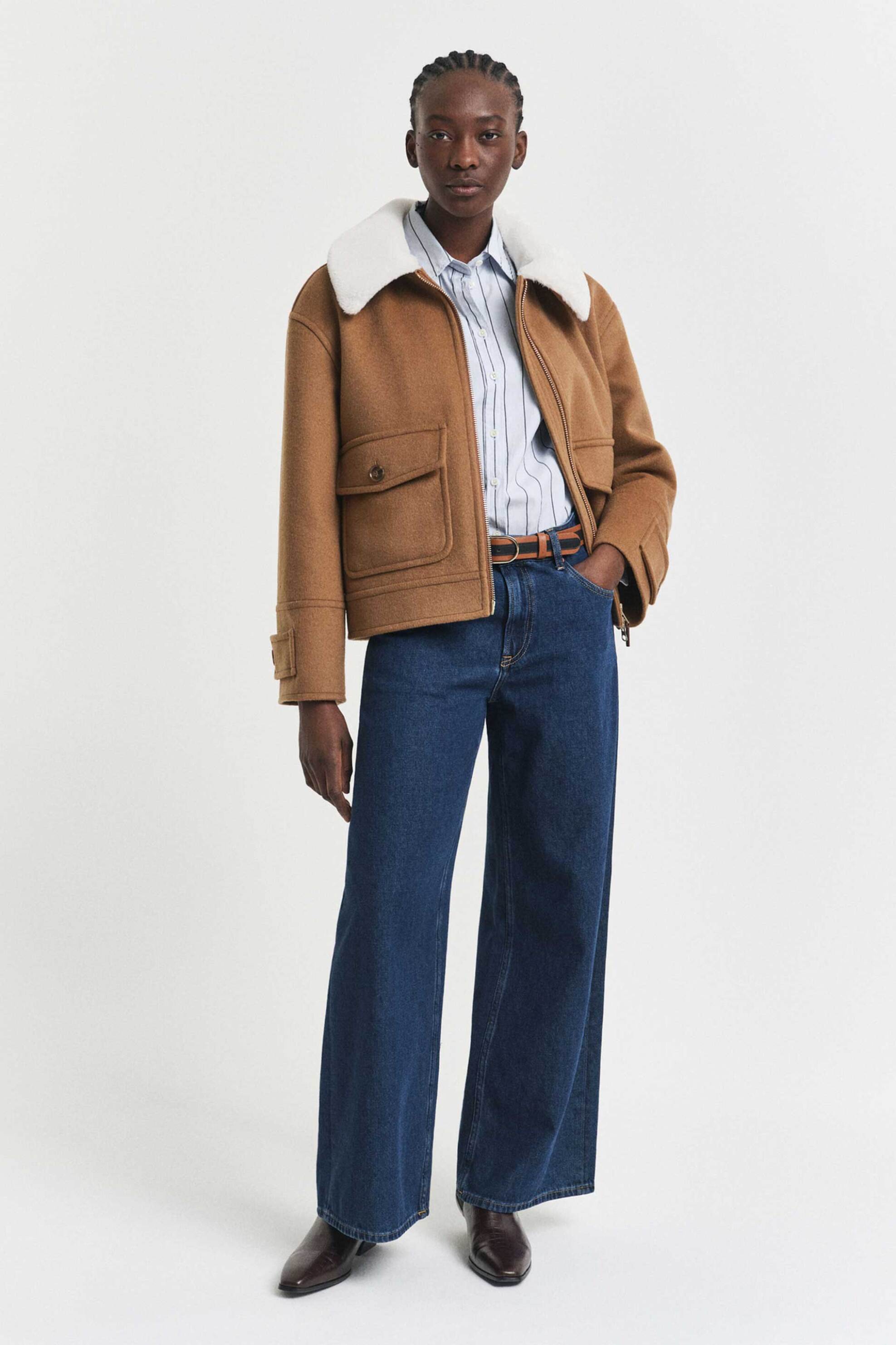 Gant γυναικείο τζιν παντελόνι πεντάτσεπο Wide Fit - 4100256 Denim Blue Σκούρο