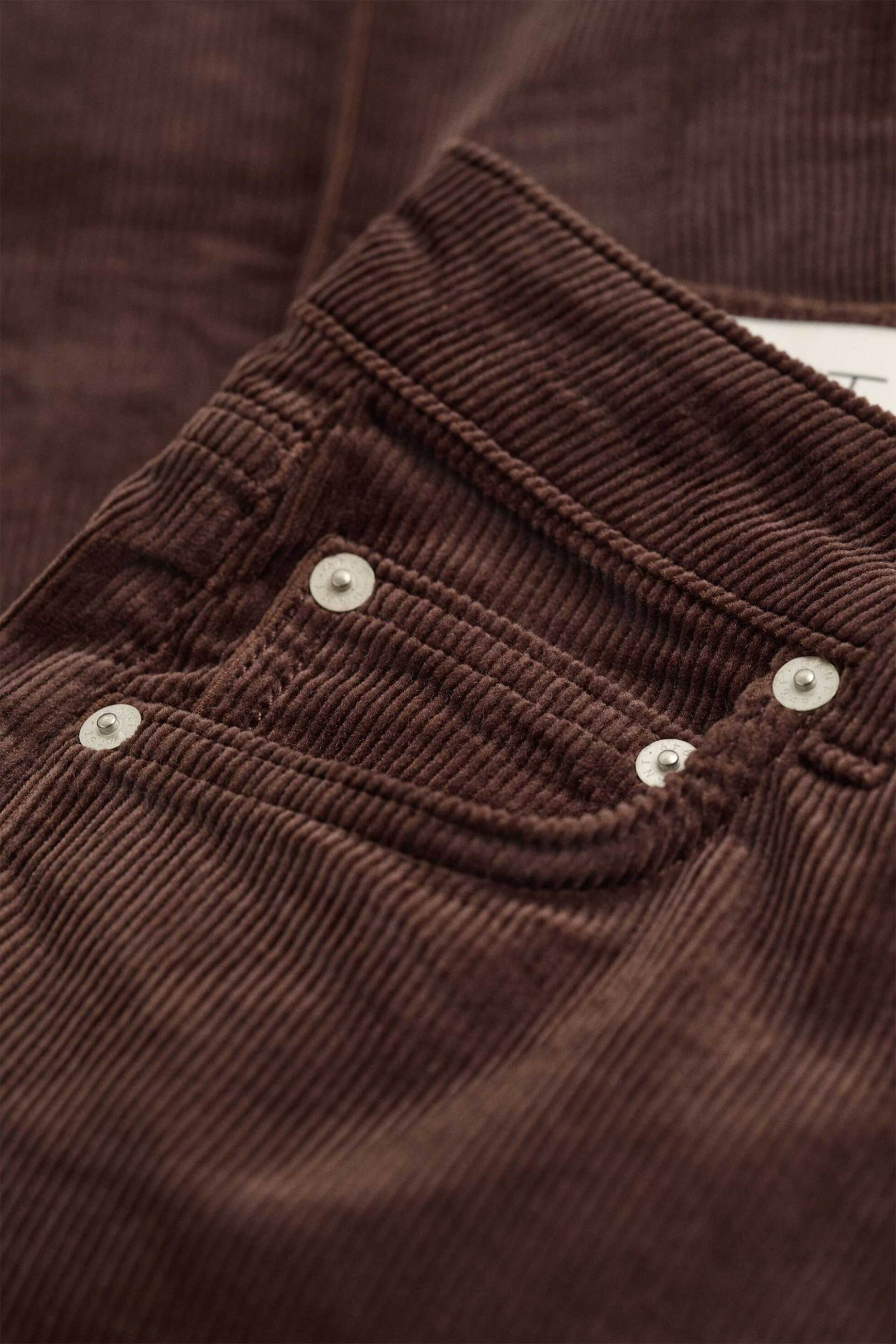 GANT Gant γυναικείο κοτλέ παντελόνι πεντάτσεπο Flared Slim Fit - 4100325 Καφέ Σκούρο - 2
