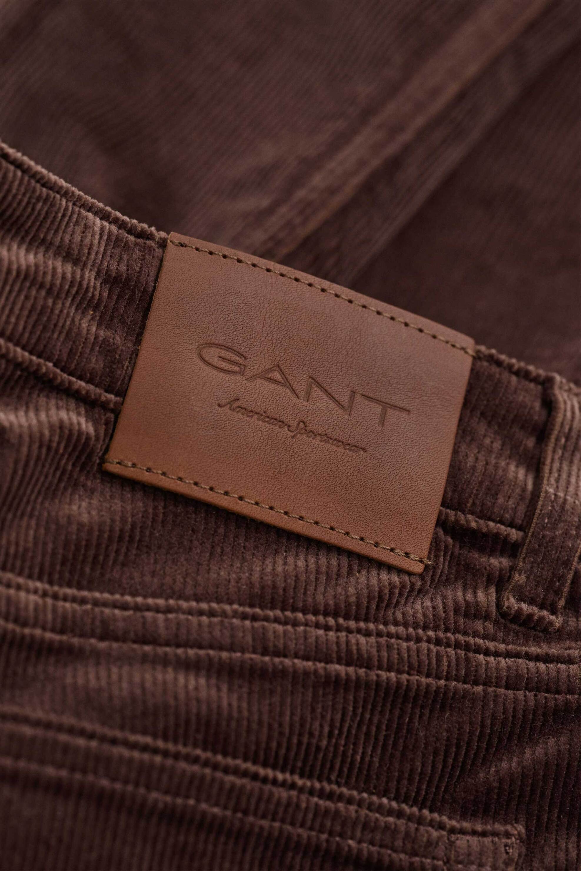 GANT Gant γυναικείο κοτλέ παντελόνι πεντάτσεπο Flared Slim Fit - 4100325 Καφέ Σκούρο - 3