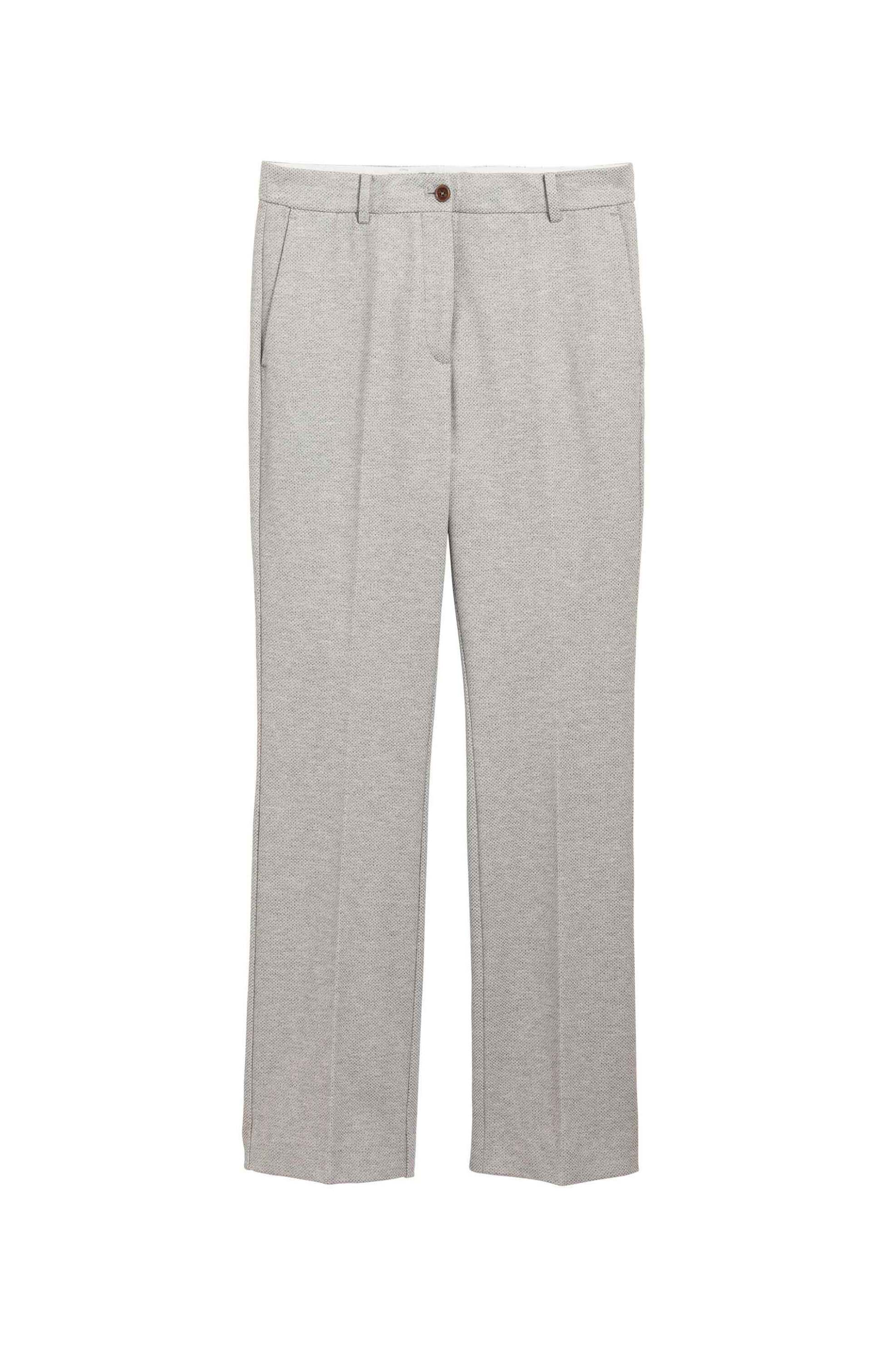 GANT Gant γυναικείο παντελόνι μονόχρωμο cropped με πικέ υφή και τσέπες - 4150087 Γκρι 2025
