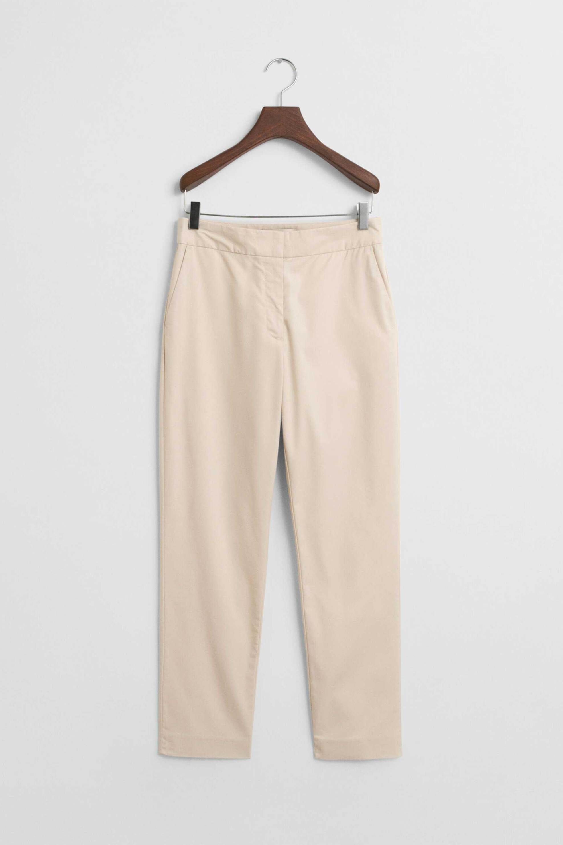 Gant γυναικείο παντελόνι cigarette μονόχρωμο Slim Fit - 4150237 Εκρού φωτογραφία