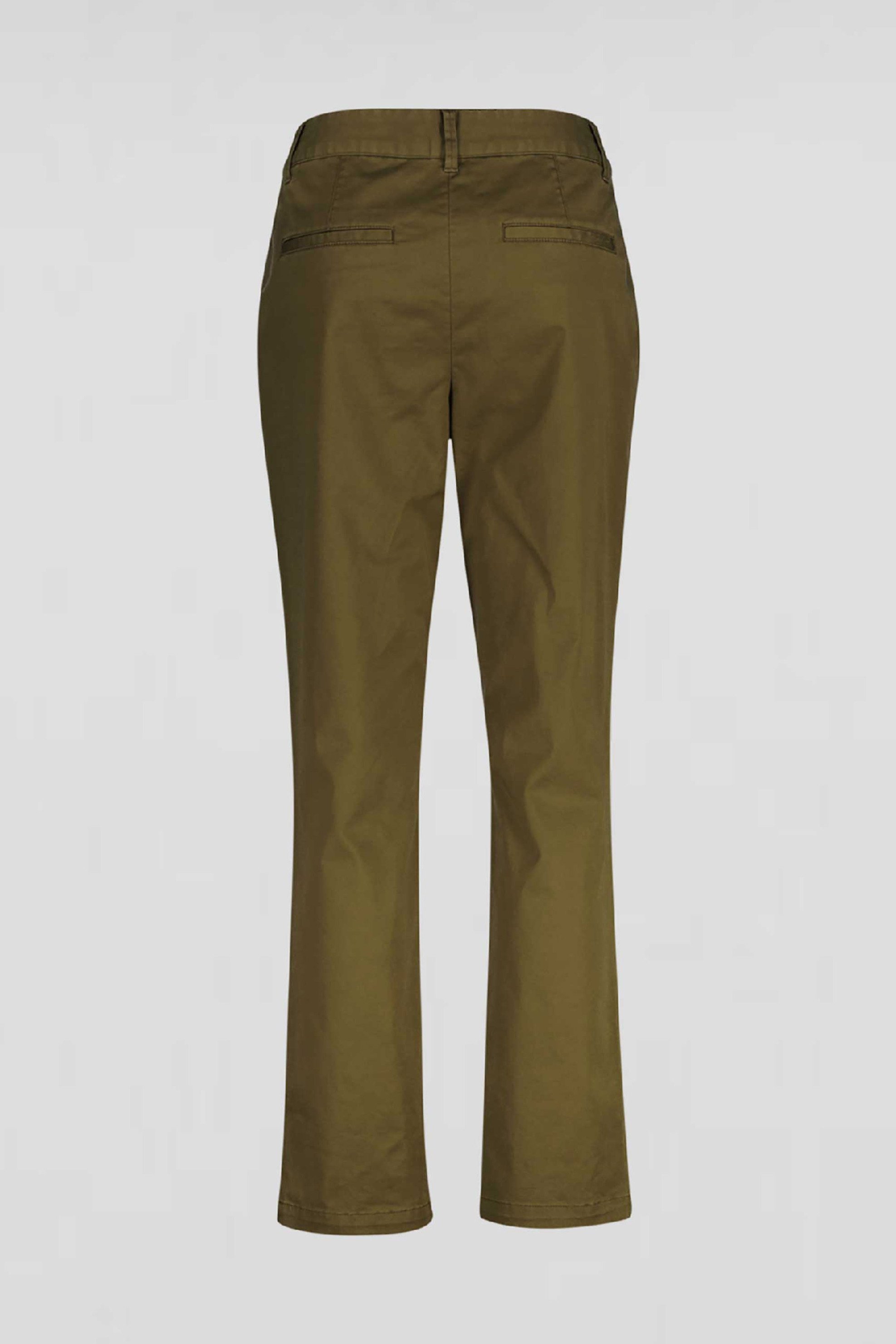 Gant γυναικείο παντελόνι chino μονόχρωμο cropped με τσέπες Slim Fit - 4150261 Λαδί