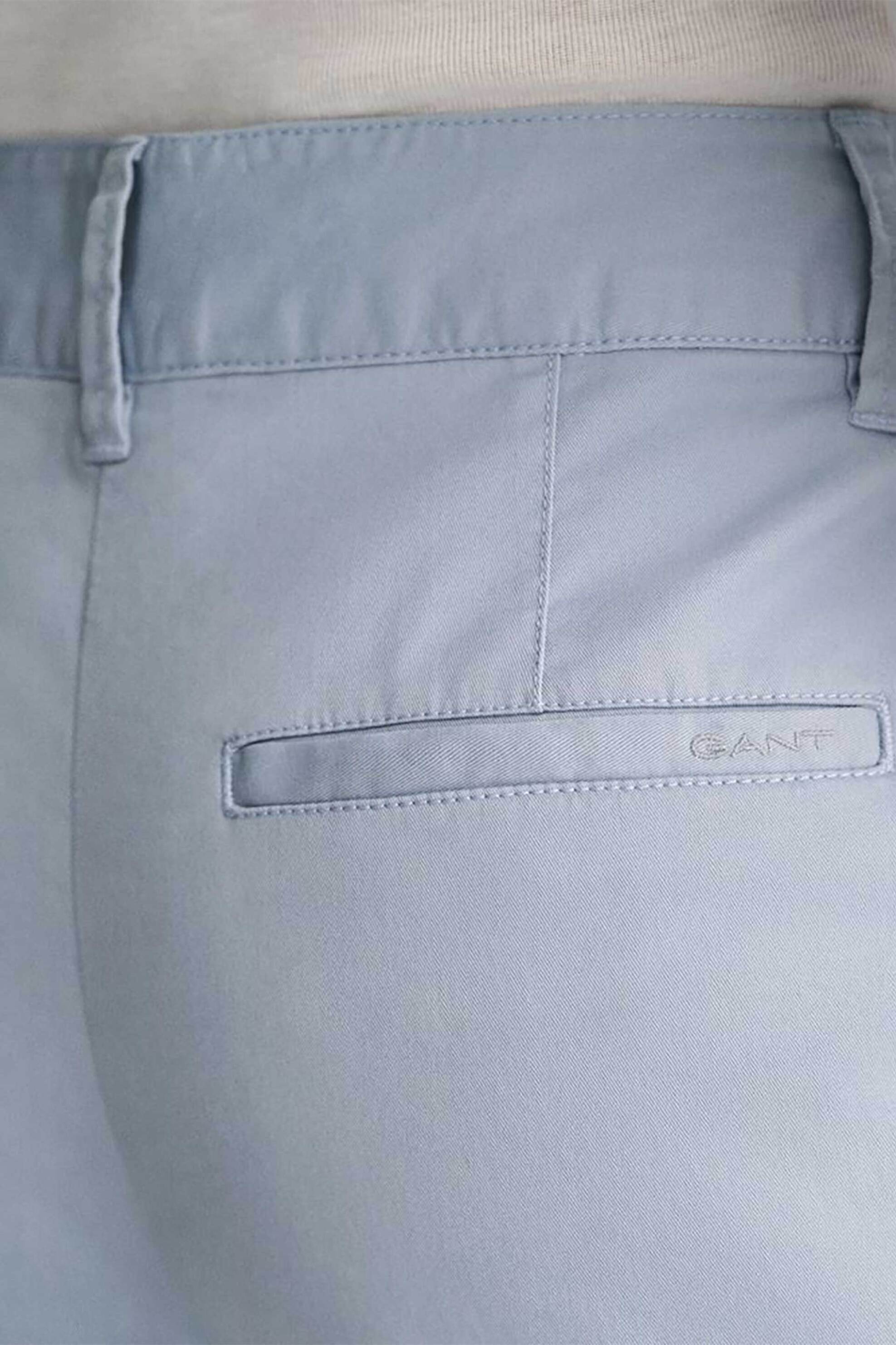 Gant γυναικείο παντελόνι chino μονόχρωμο cropped με τσέπες Slim Fit - 4150261 Μπλε Ανοιχτό φωτογραφία