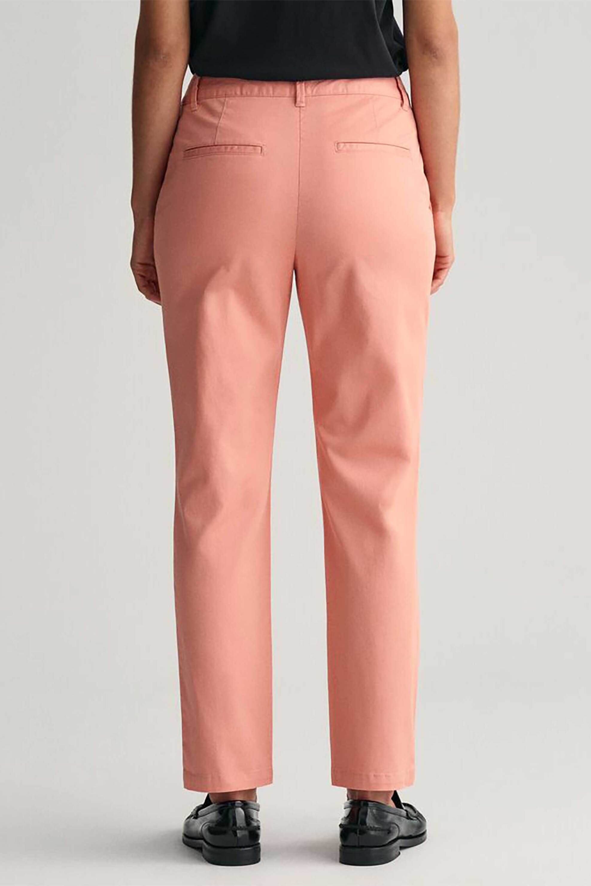Gant γυναικείο παντελόνι chino μονόχρωμο cropped με τσέπες Slim Fit - 4150261 Ροδακινί φωτογραφία