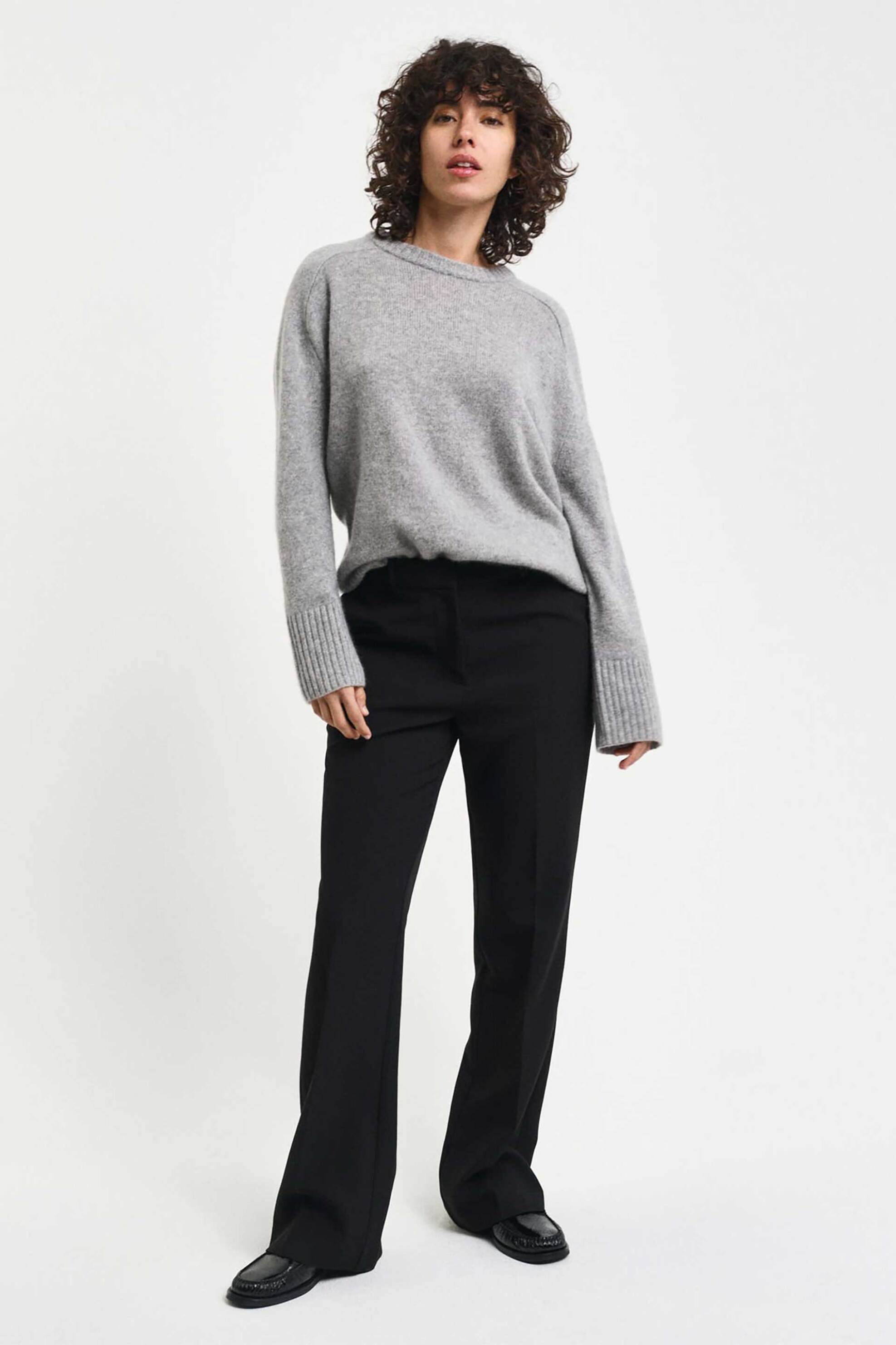 Gant γυναικείο παντελόνι flare υφασμάτινο Slim Fit - 4150334 Μαύρο