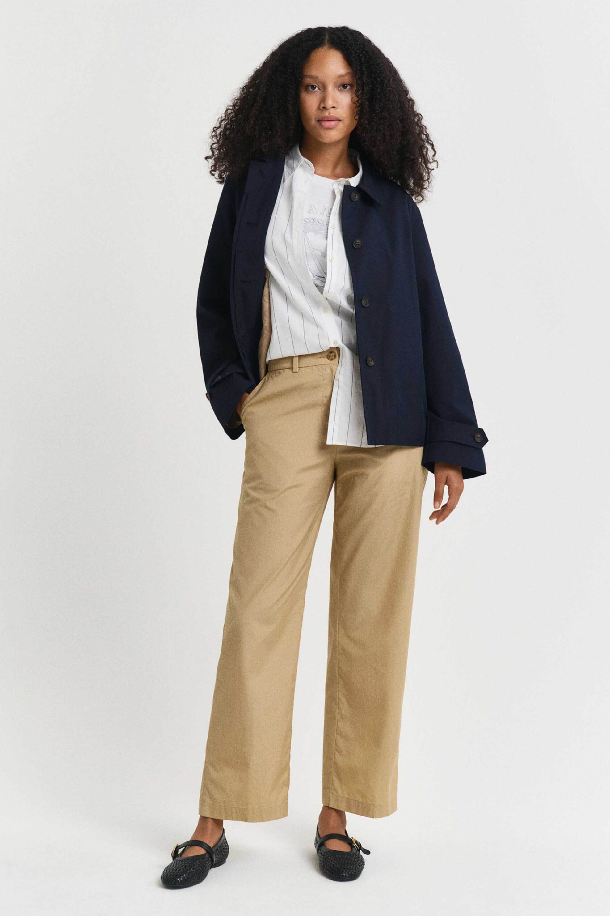 GANT Gant γυναικείο παντελόνι chino Regular Straight Fit - 4150345 Μπεζ 2025