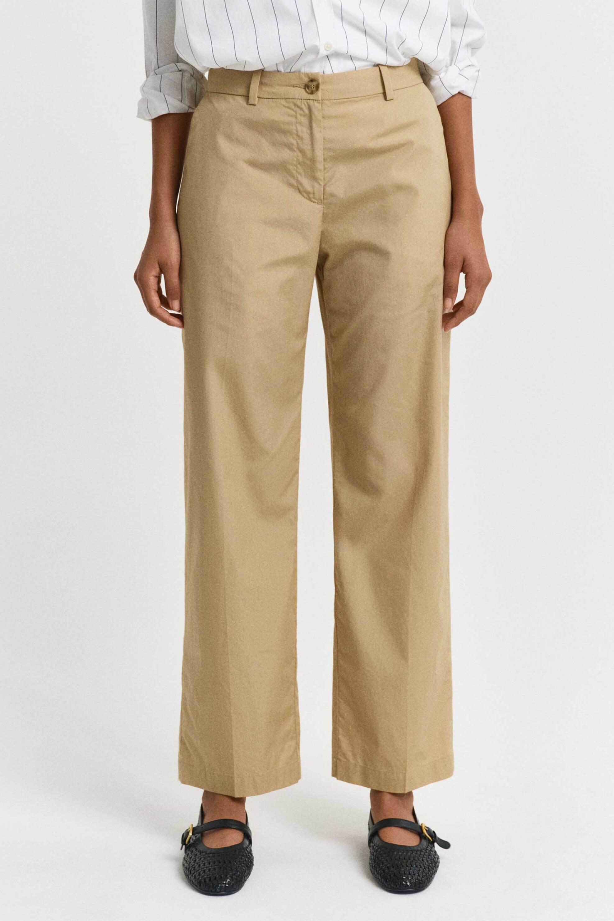 Gant γυναικείο παντελόνι chino Regular Straight Fit - 4150345 Μπεζ φωτογραφία