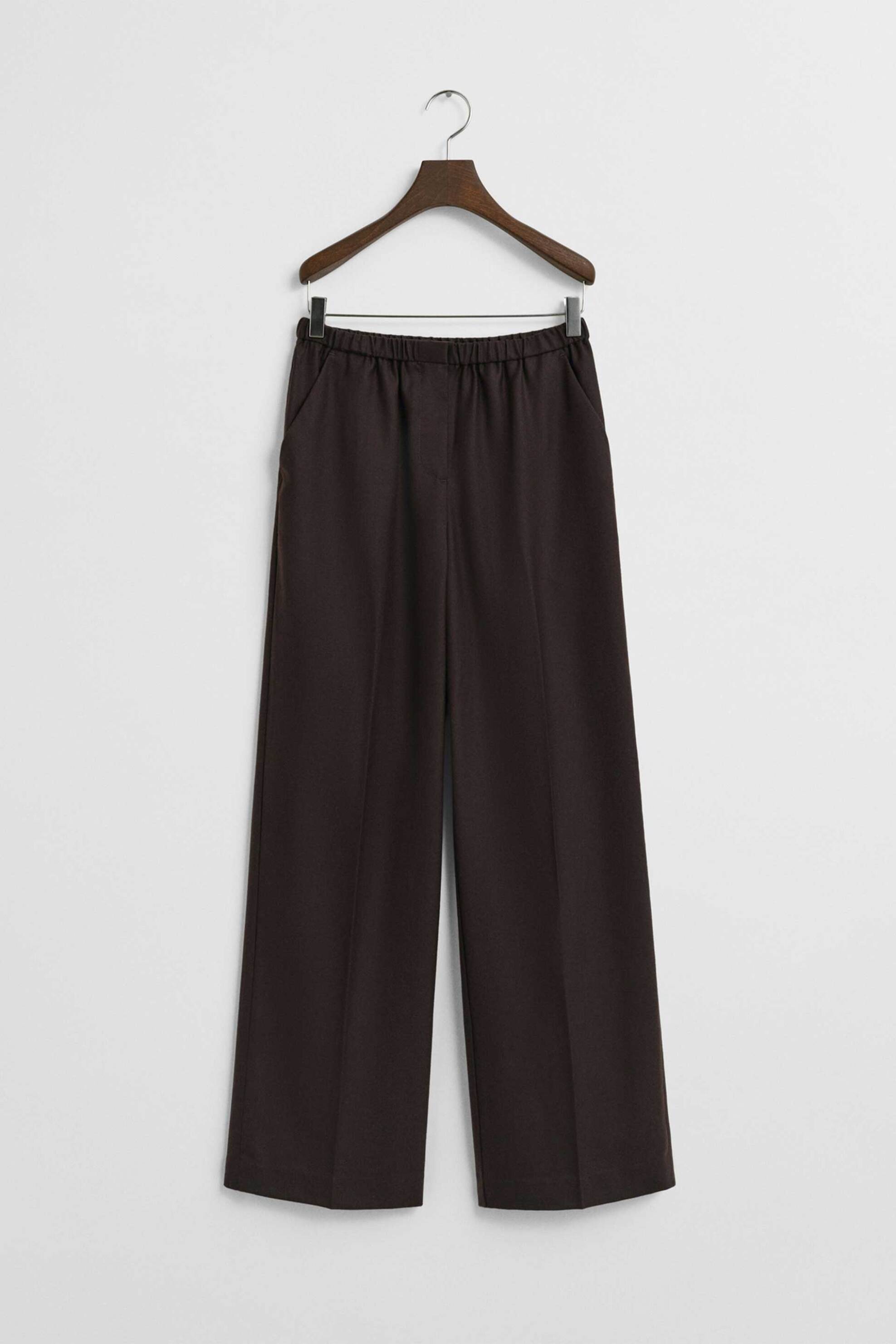 Gant γυναικείο παντελόνι με μαλλί και ελαστική μέση Relaxed Fit - 4150368 Καφέ φωτογραφία