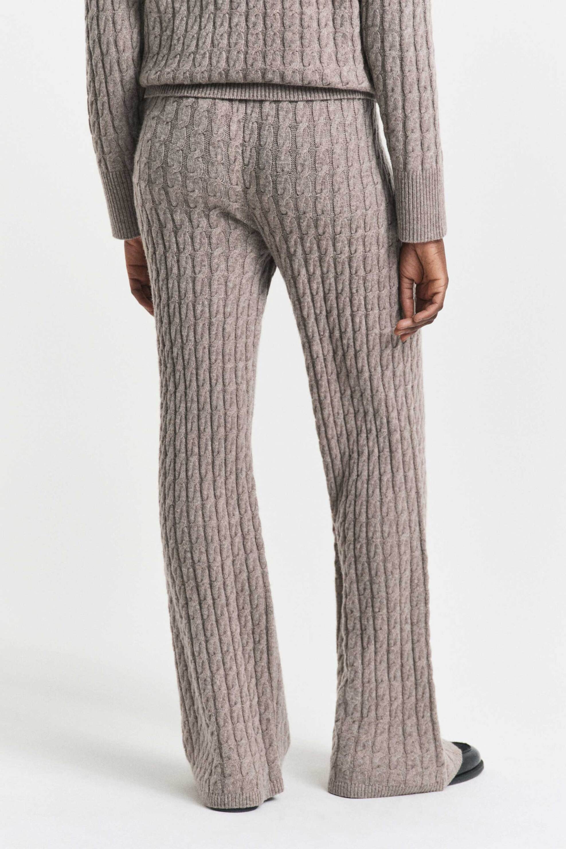 GANT Gant γυναικείο μάλλινο παντελόνι με cable knit pattern Regular Fit - 4150371 Μπεζ - 3