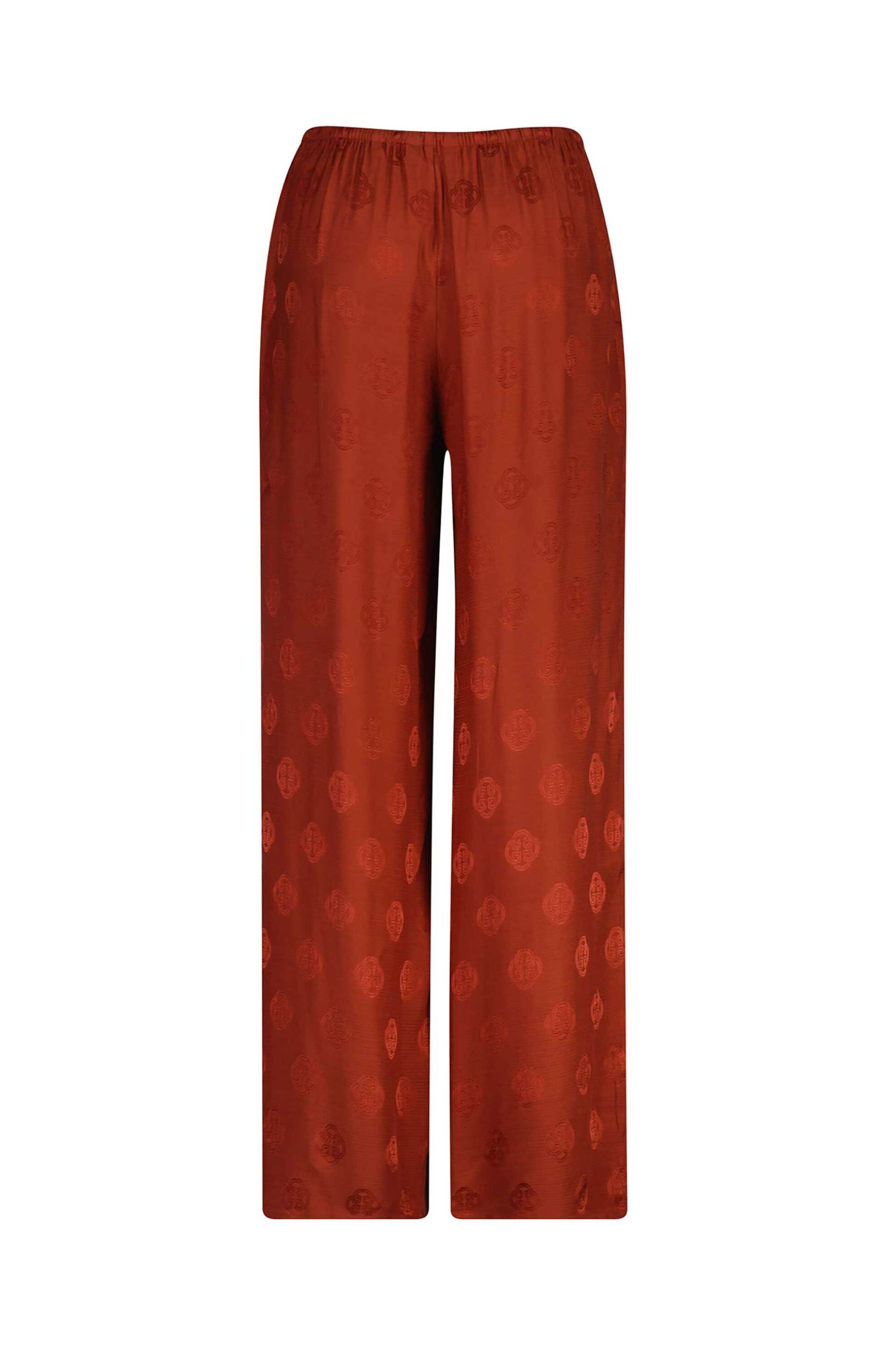 Gant γυναικείο παντελόνι με print και ελαστική μέση Straight Fit - 4150374 Κεραμιδί