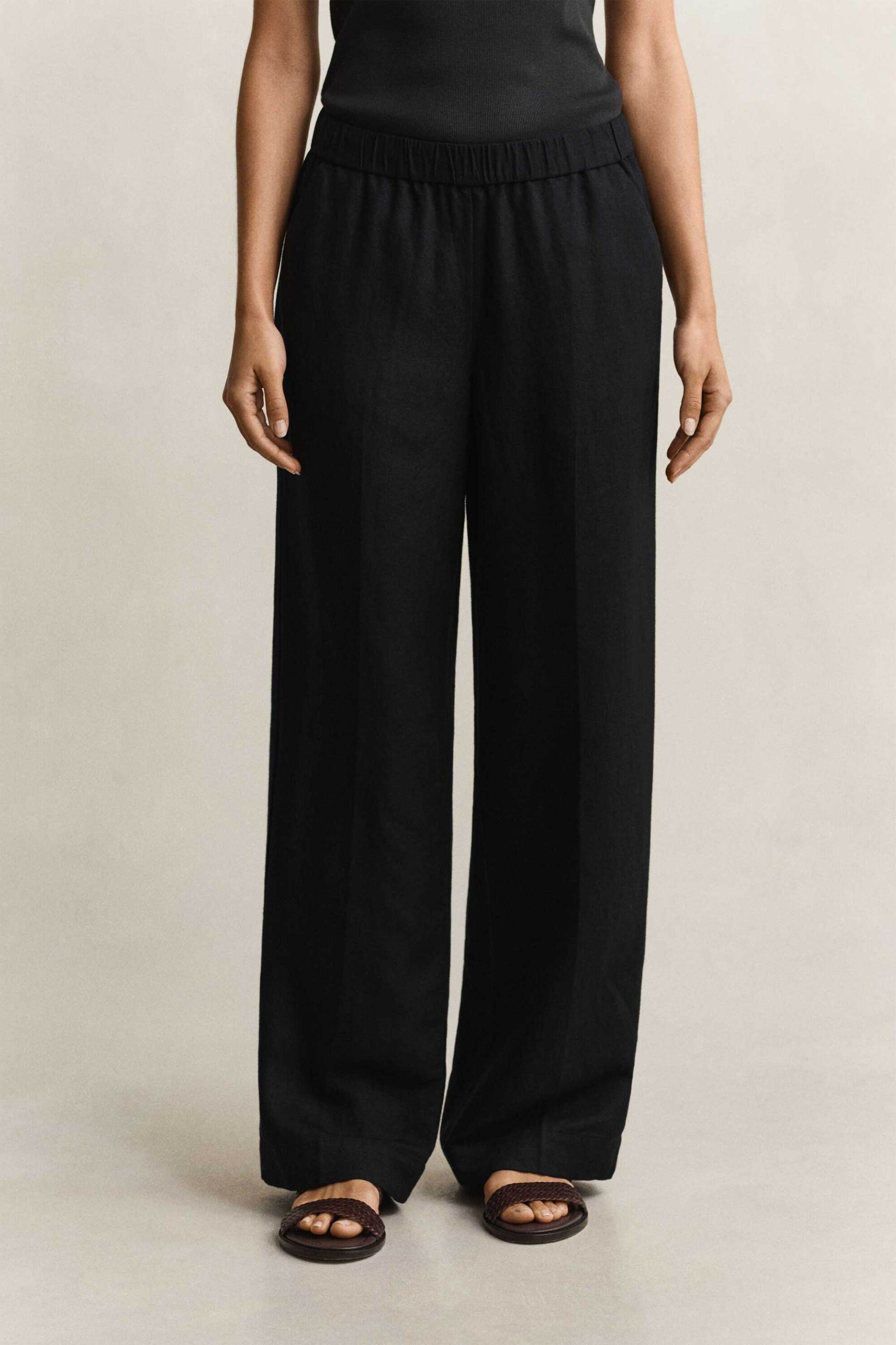 GANT Gant γυναικείο παντελόνι με ελαστική μέση Relaxed Fit - 4150381 Μαύρο - 2