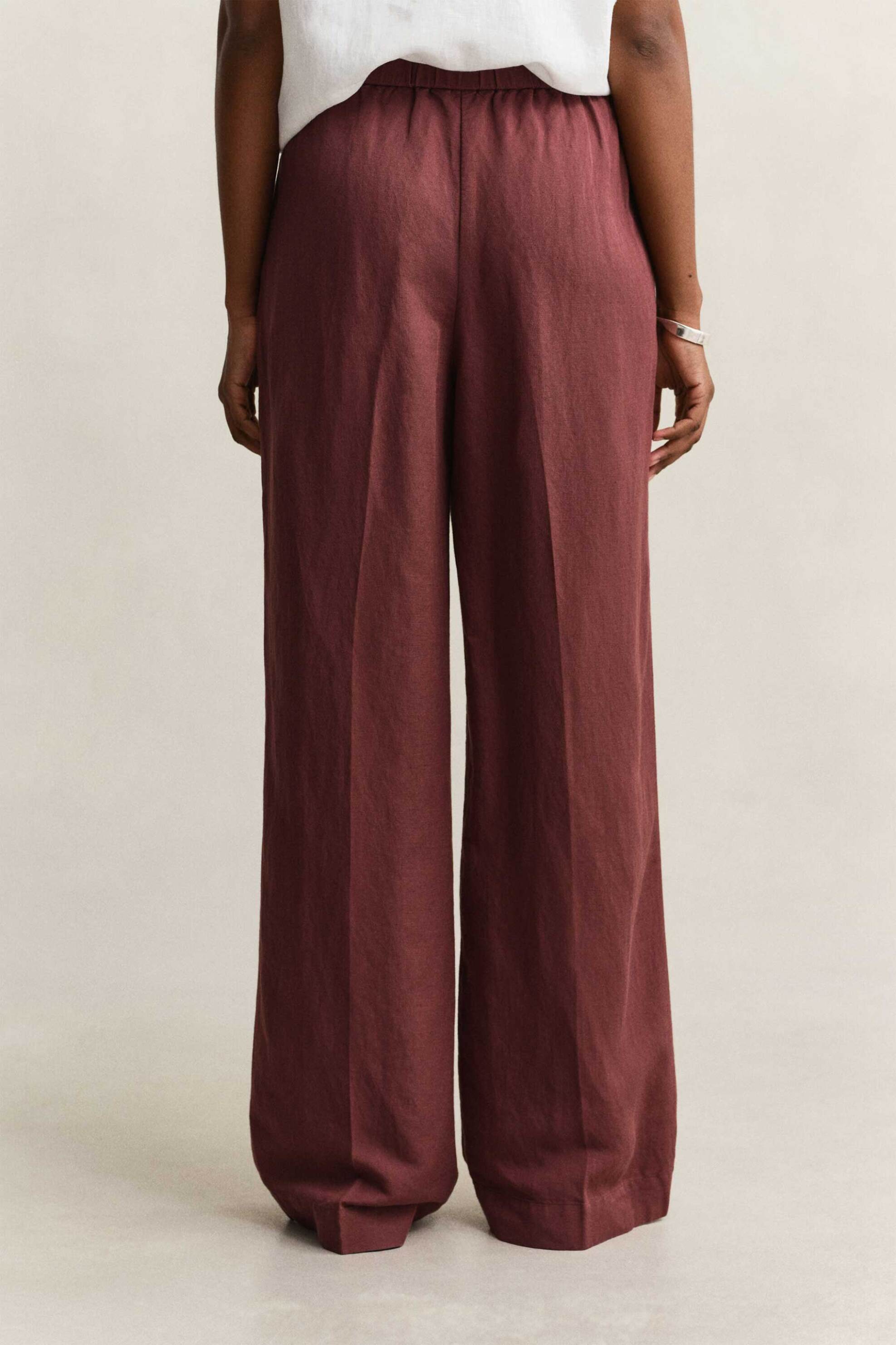 GANT Gant γυναικείο παντελόνι με ελαστική μέση Relaxed Fit - 4150381 Σάπιο Μήλο - 3