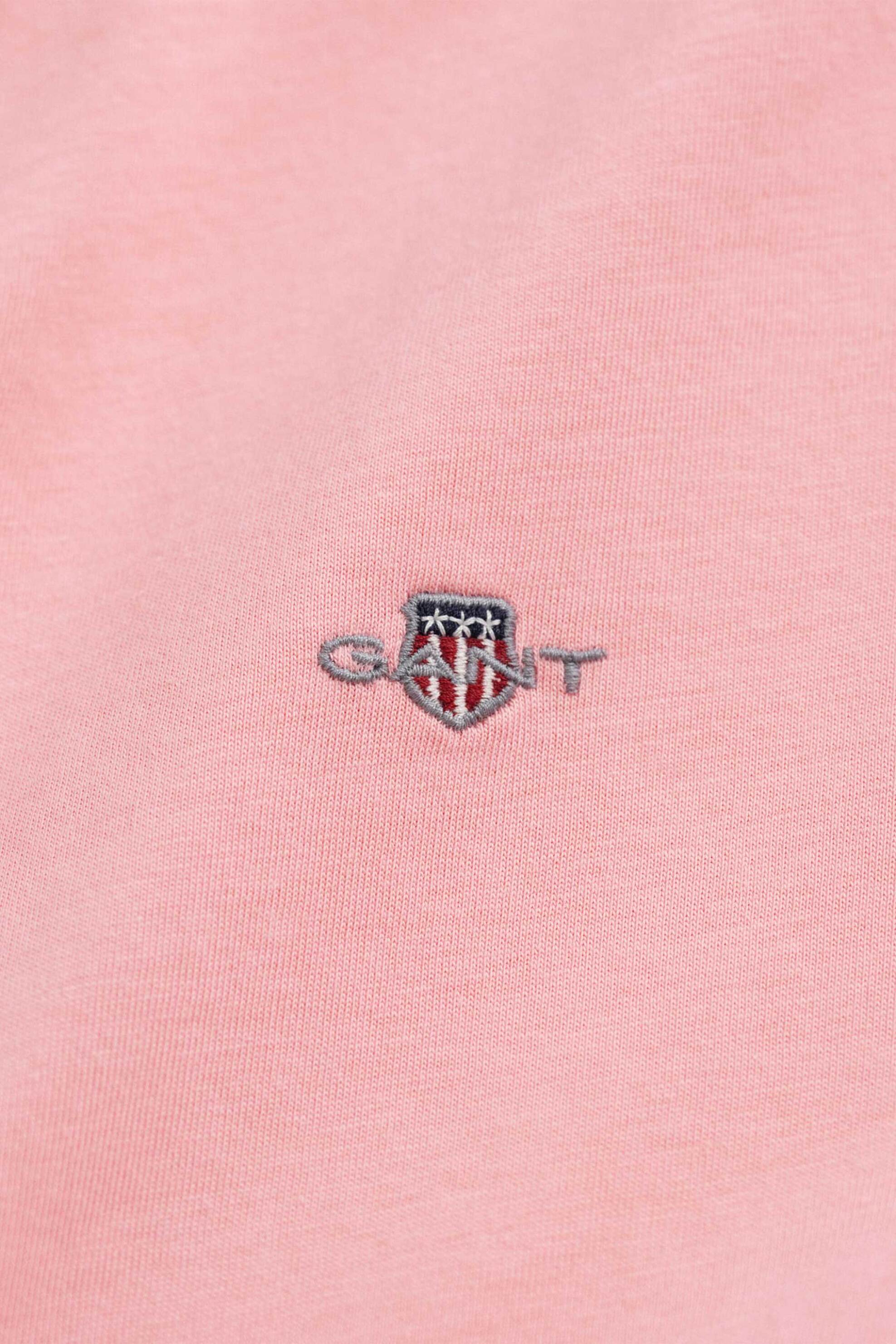 Gant γυναικείο T-shirt μονόχρωμο με κεντημένο λογότυπο Regular Fit - 4200200 Ροζ
