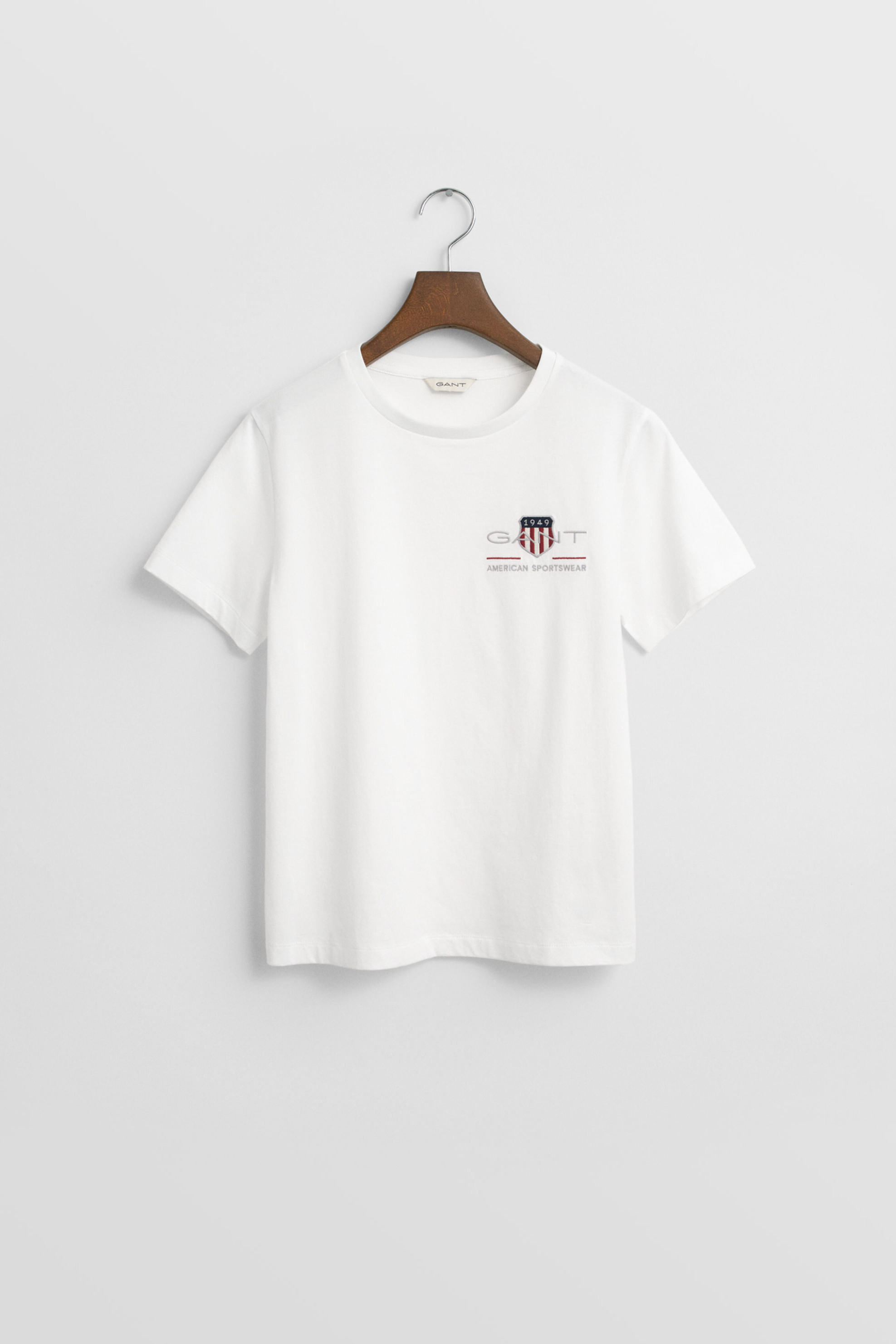 Gant Γυναικείο T-Shirt με Κεντημένο Graphic Logo Regular Fit - 4200277 Λευκό