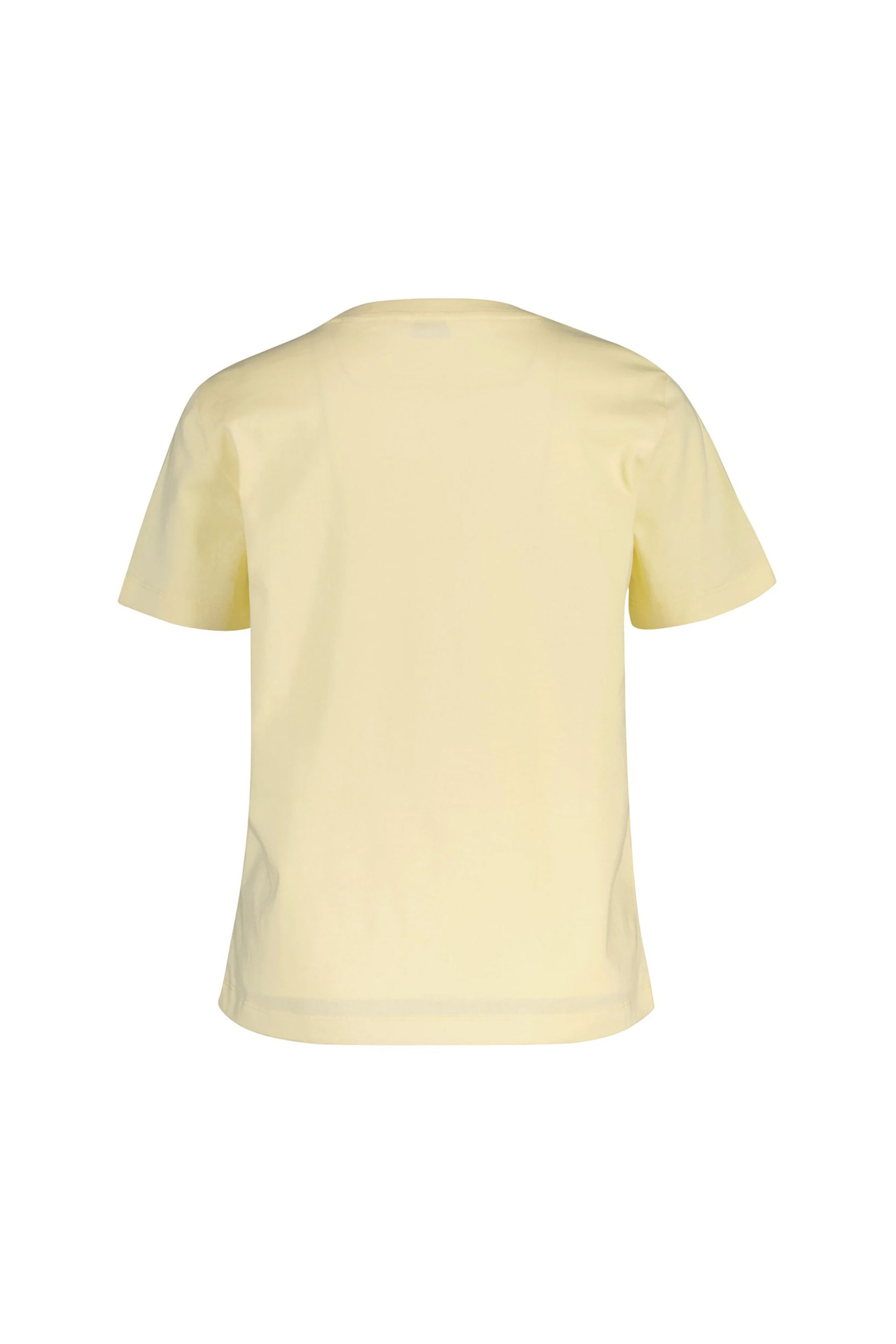 Gant Γυναικείο T-Shirt με Ton-Sur-Ton Κεντημένο Λογότυπο Regular Fit - 4200502 Κίτρινο Ανοιχτό