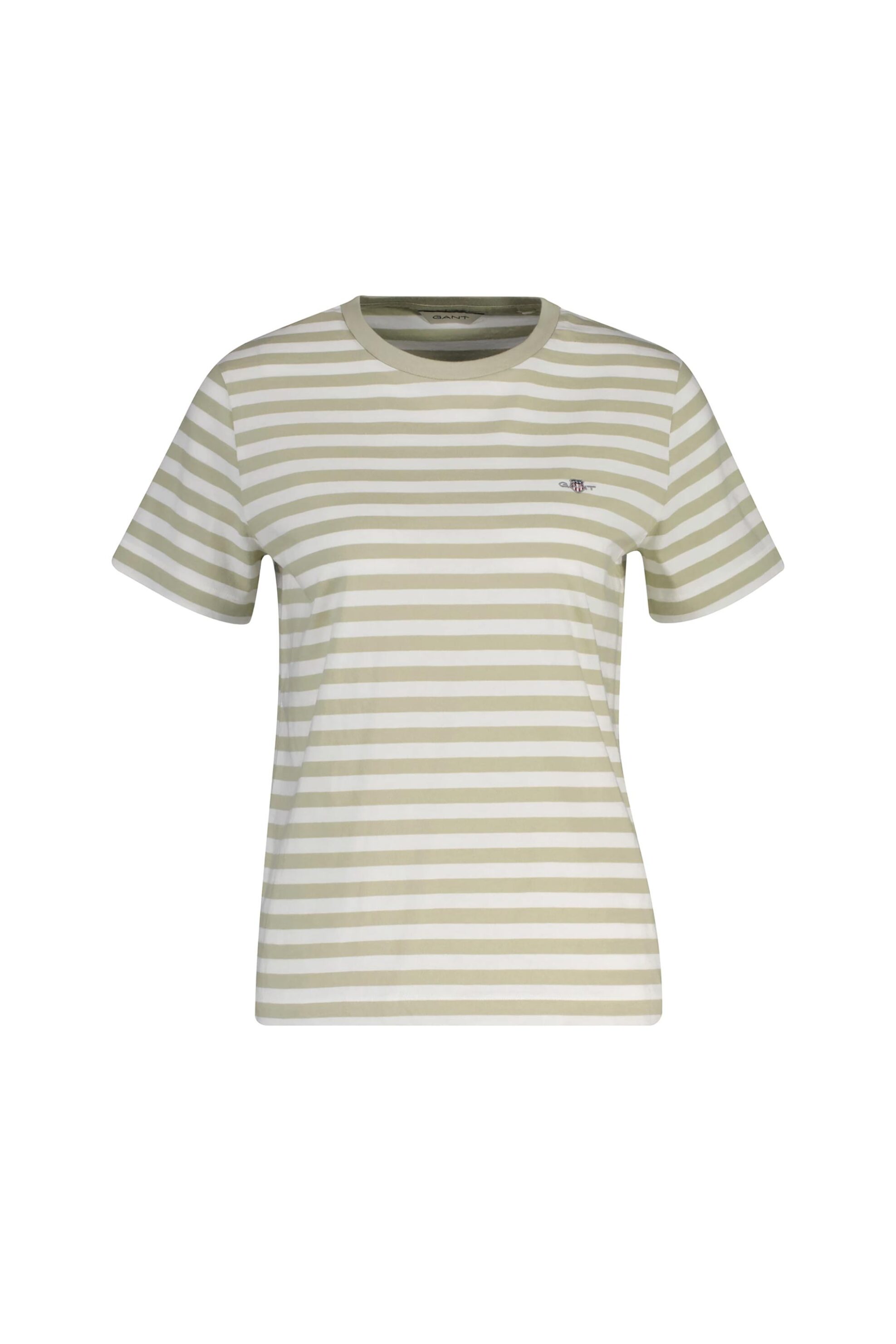 GANT Gant γυναικείο T-shirt με ριγέ σχέδιο και κεντημένο λογότυπο Regular Fit - 4200564 Μπεζ