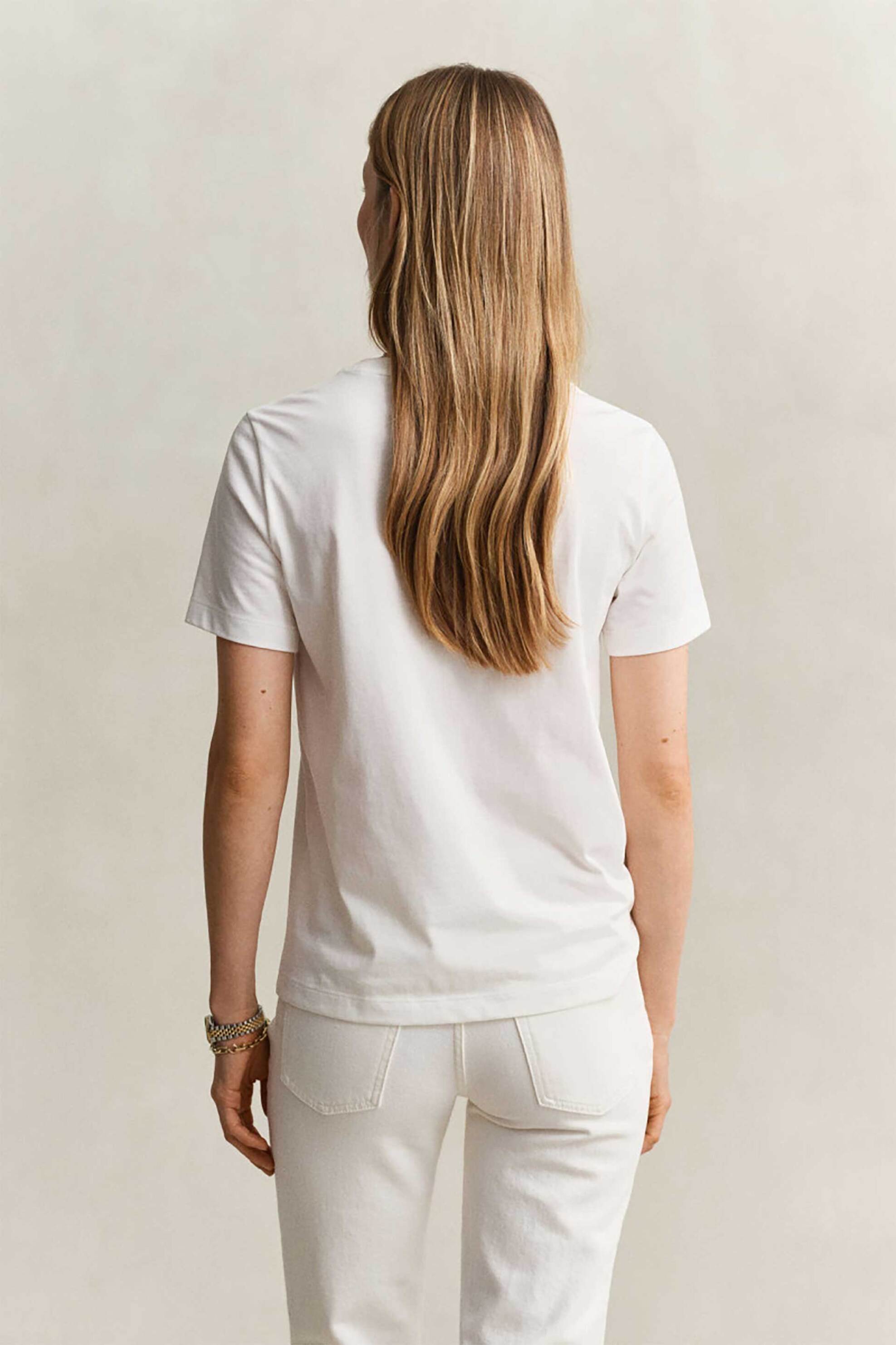 GANT Gant γυναικείο T-shirt με graphic print Regular Fit - 4201440 Λευκό - 4