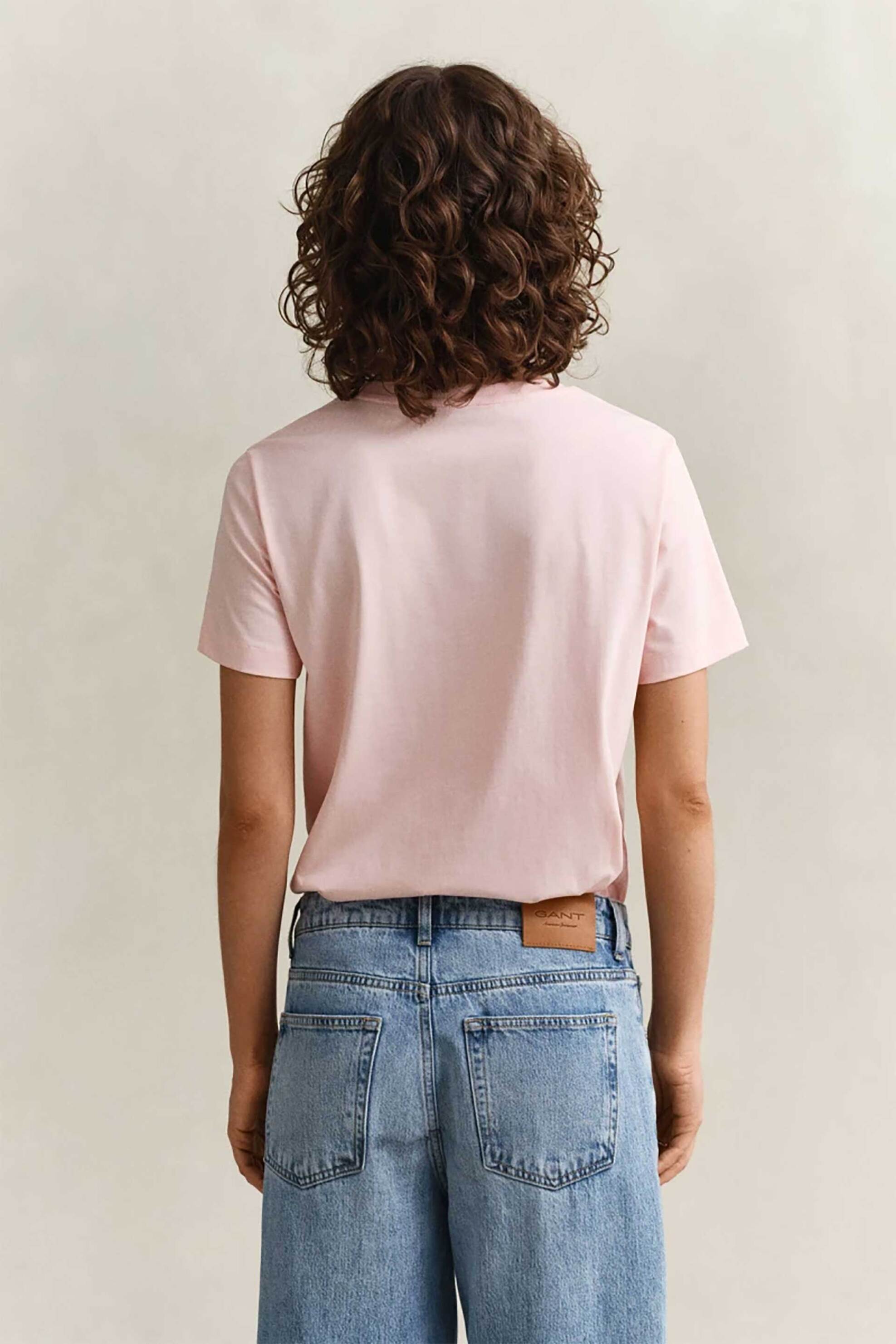 Gant Γυναικείο T-Shirt με Graphic Print Regular Fit - 4201440 Ροζ Ανοιχτό