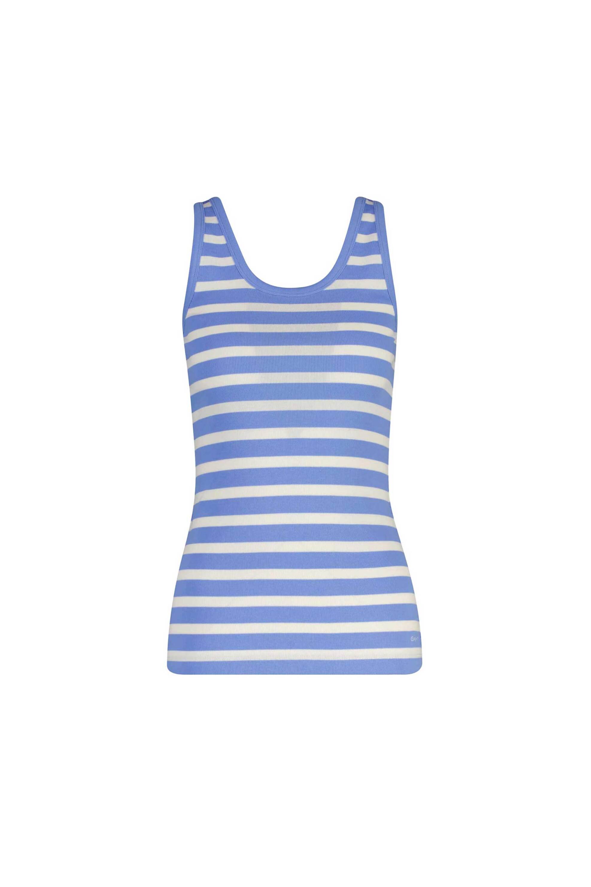 Gant γυναικεία αμάνικη μπλούζα ribbed με ριγέ σχέδιο Slim Fit - 4201442 Μπλε Ανοιχτό