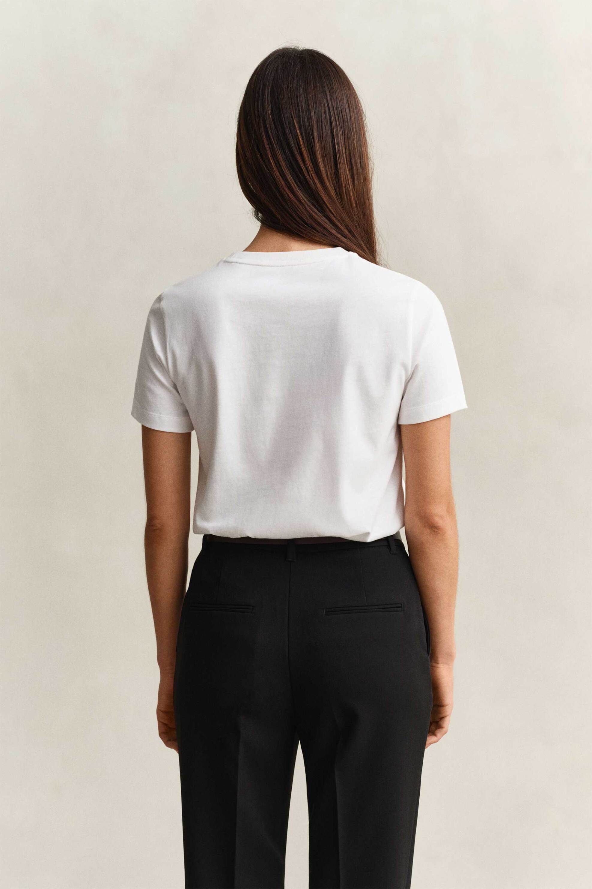 Gant Γυναικείο T-Shirt με Κεντημένο Rope Graphic Logo Regular Fit - 4201443 Λευκό