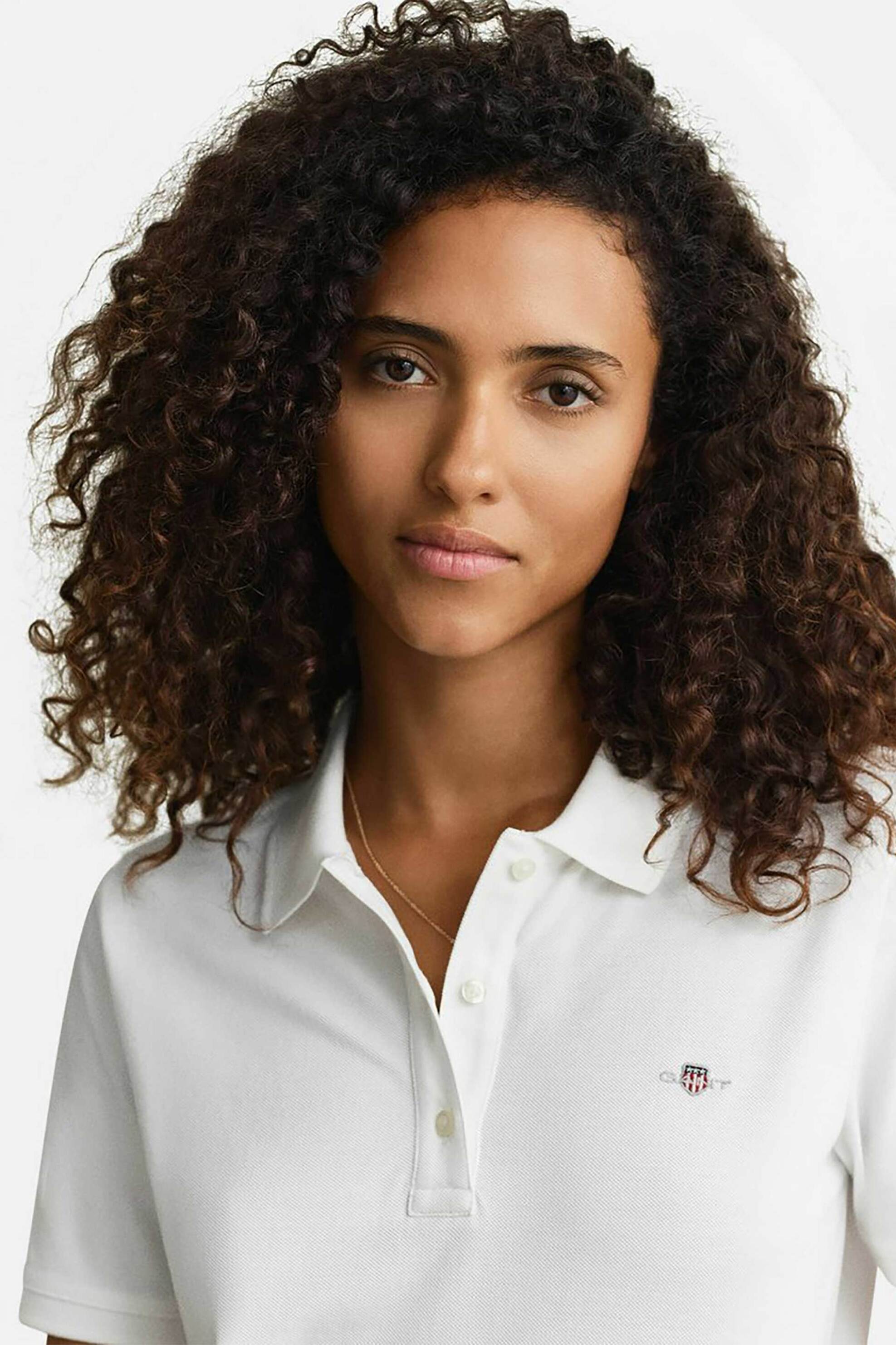 GANT Gant γυναικεία μπλούζα πόλο πικέ με λογότυπο Regular Fit - 4201489 Λευκό - 2