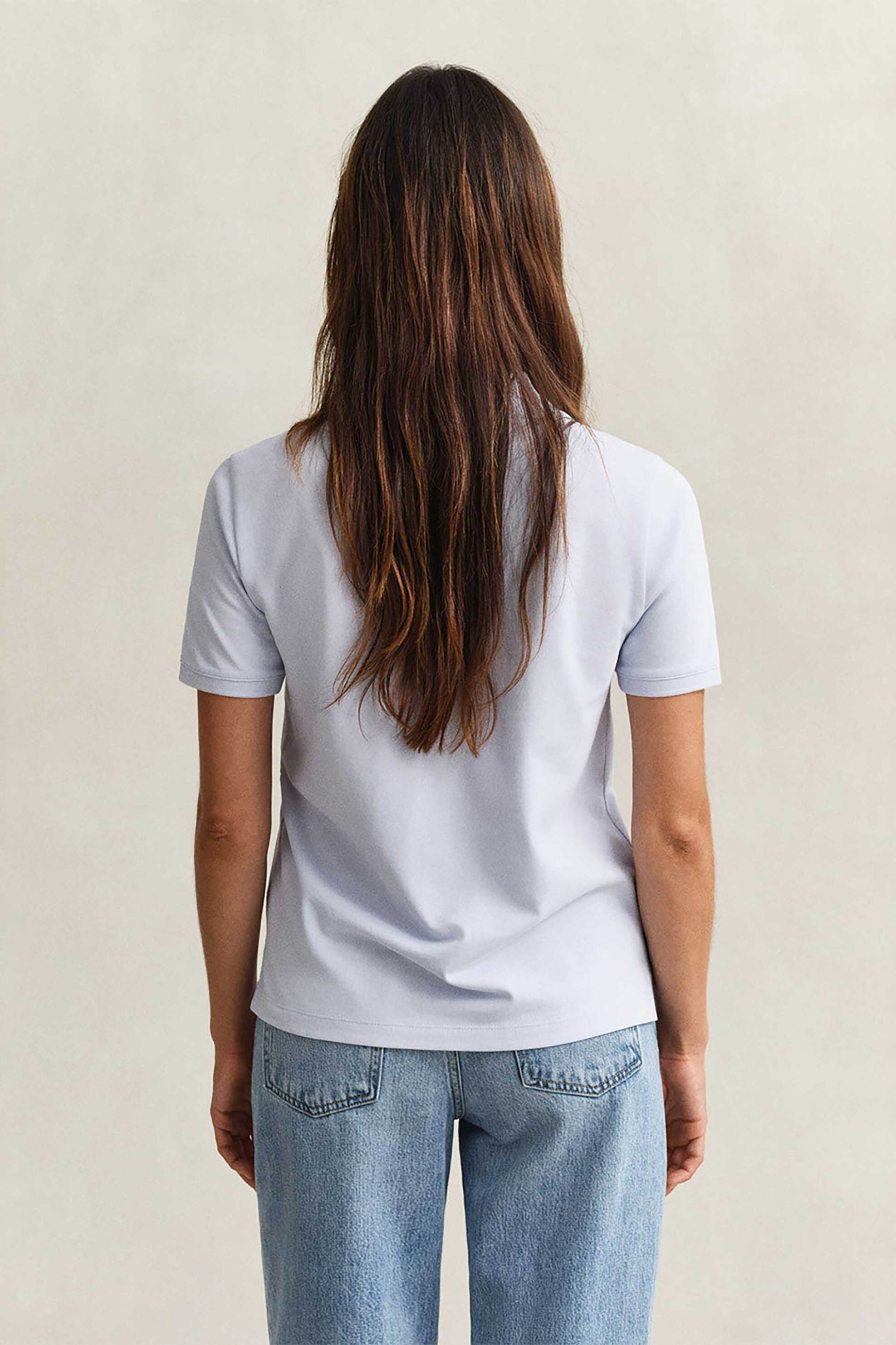 Gant Γυναικεία Μπλούζα Πόλο Πικέ με Λογότυπο Regular Fit - 4201489 Γαλάζιο