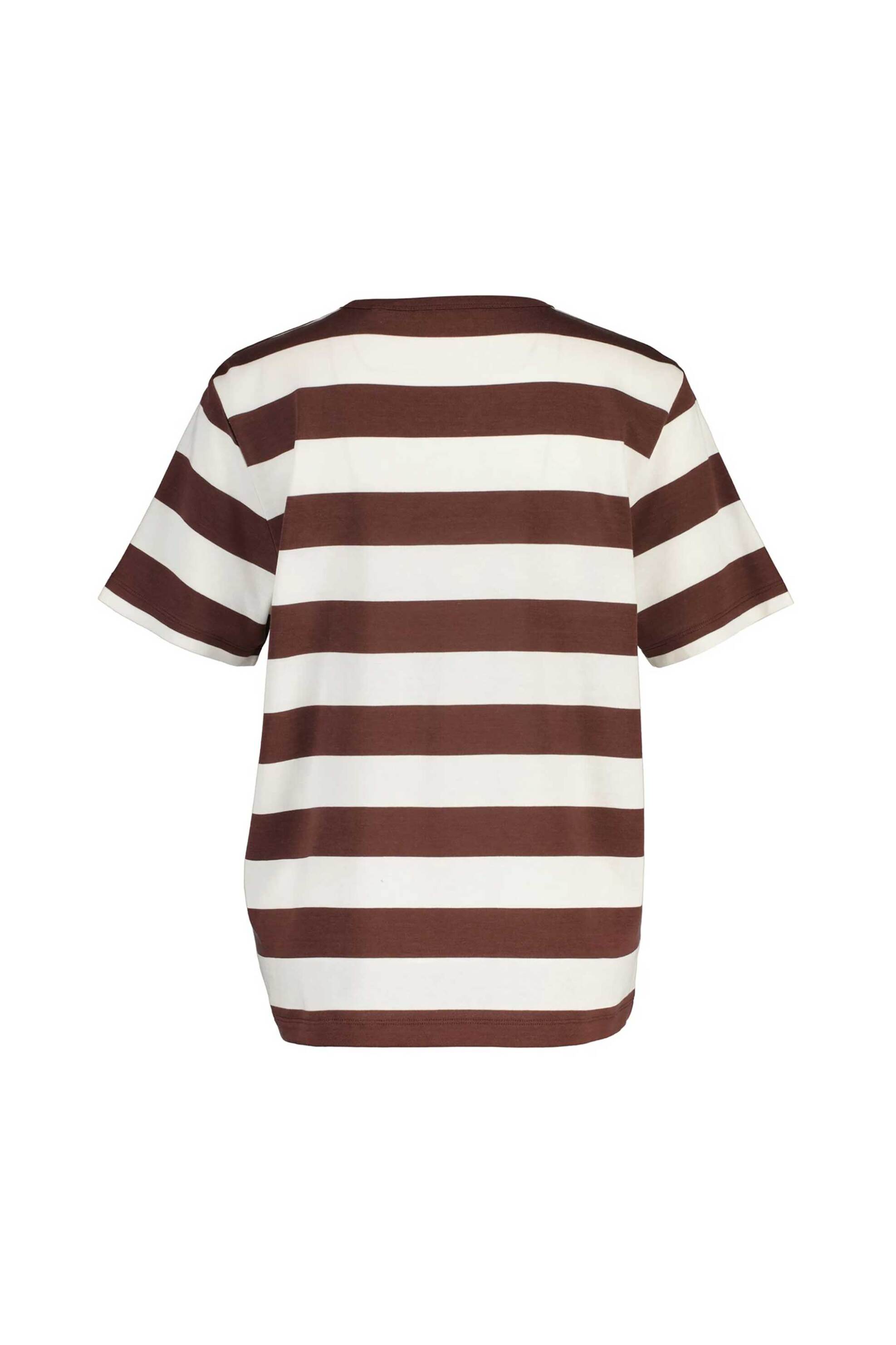 Gant Γυναικείο T-Shirt με Ριγέ Σχέδιο Και Λογότυπο Relaxed Fit - 4201578 Καφέ