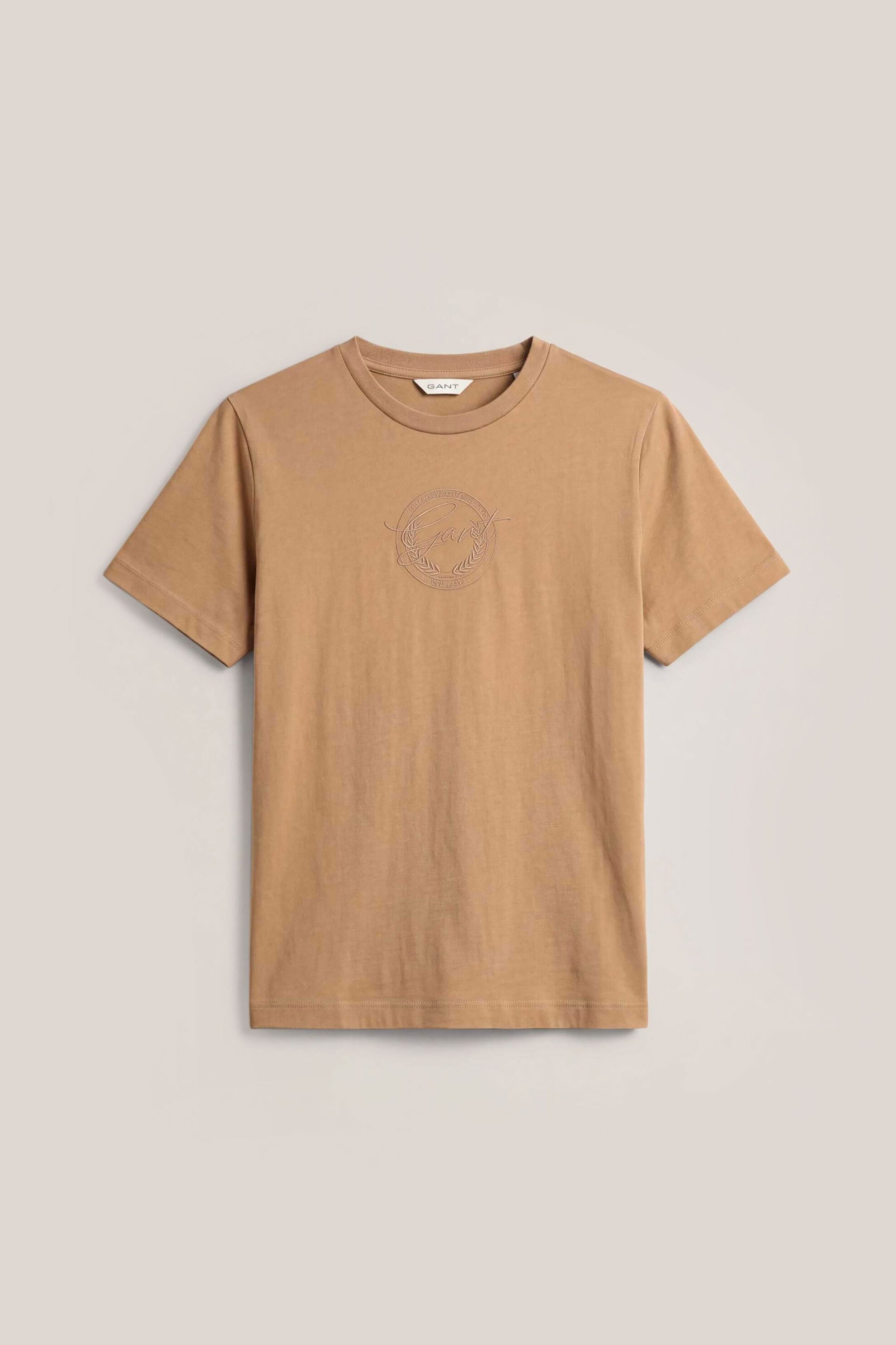 Gant γυναικείο T-shirt με κεντημένο graphic logo Regular Fit - 4201620 Μπεζ