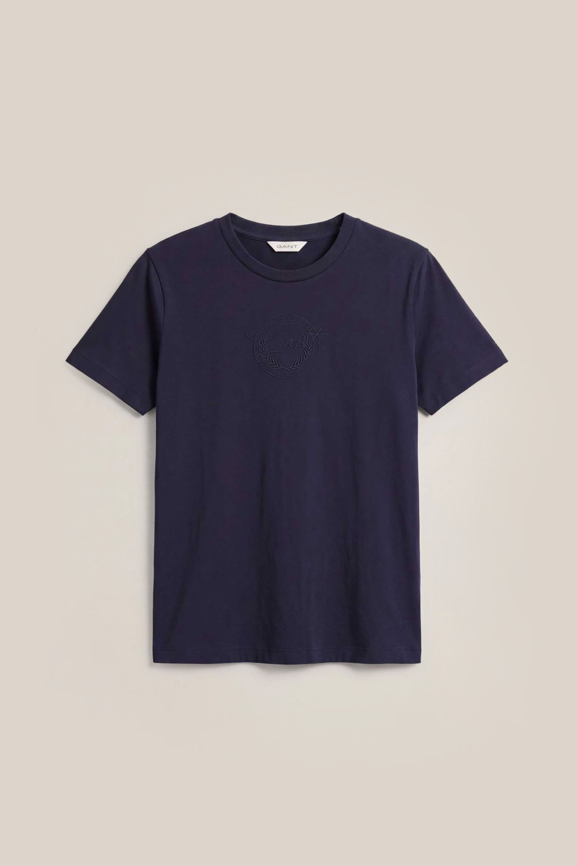 Gant γυναικείο T-shirt με κεντημένο graphic logo Regular Fit - 4201620 Μπλε Σκούρο