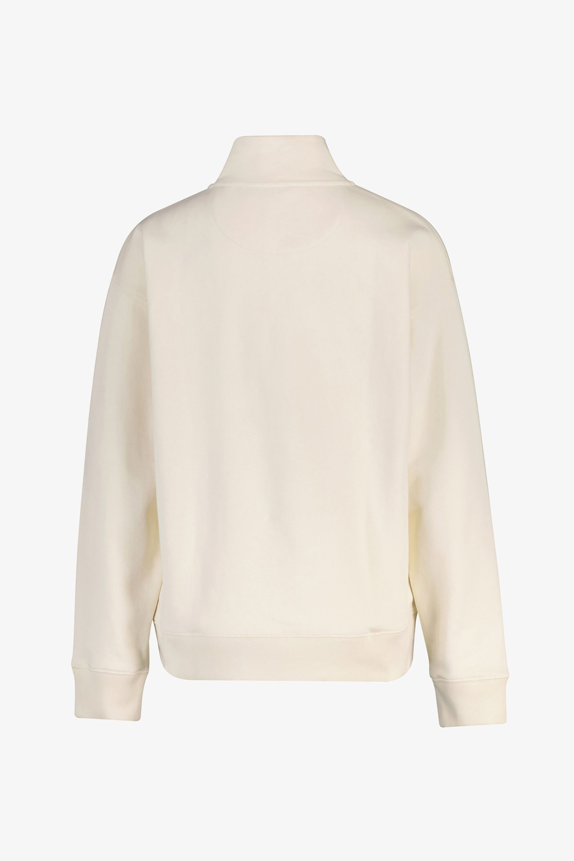 Gant γυναικεία μπλούζα φούτερ με λογότυπο και ψηλό λαιμό με 1/2 φερμουάρ Relaxed Fit - 4202563 Κρέμ φωτογραφία
