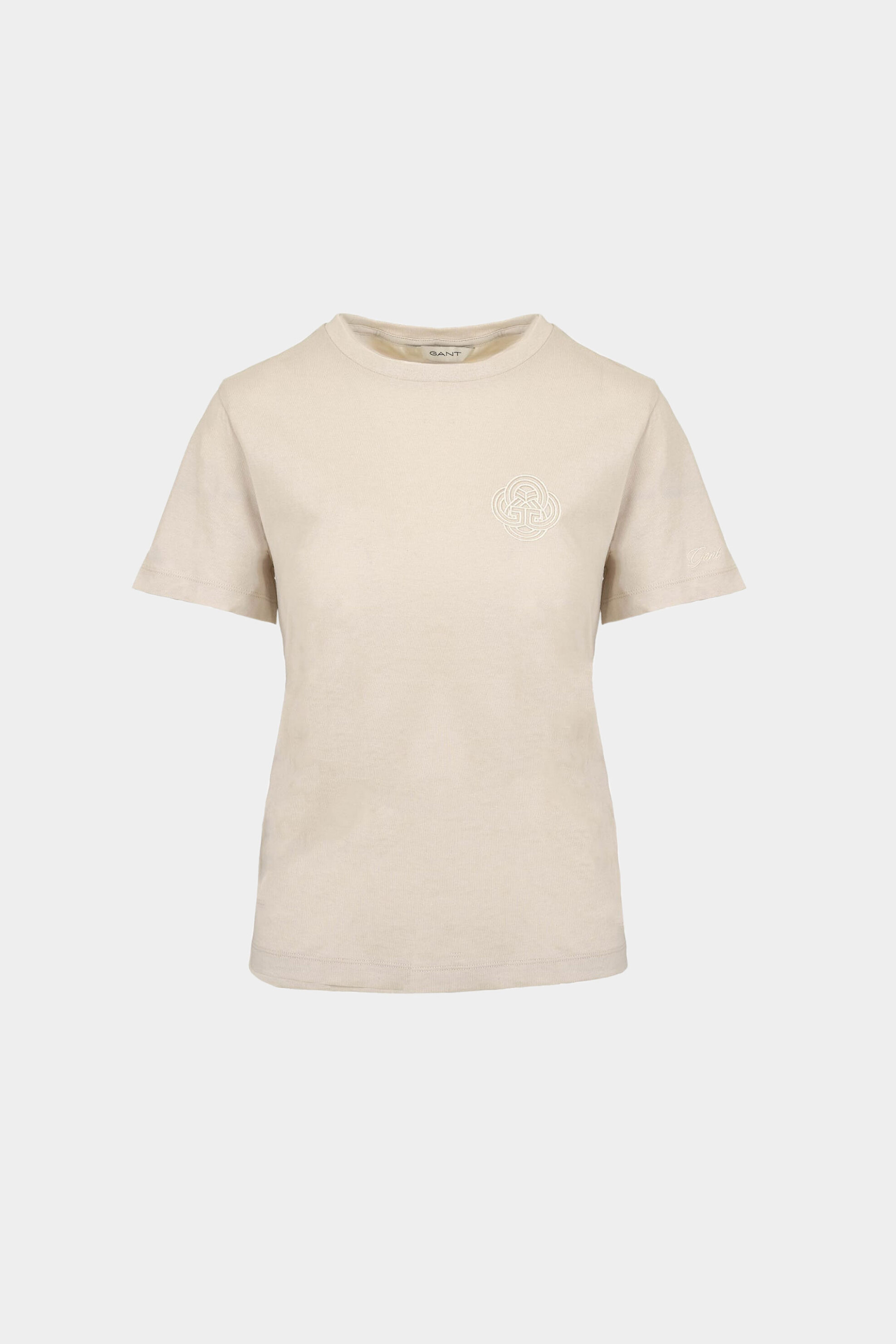 Gant γυναικείο T-shirt με κεντημένο λογότυπο Regular Fit - 4202574 Εκρού