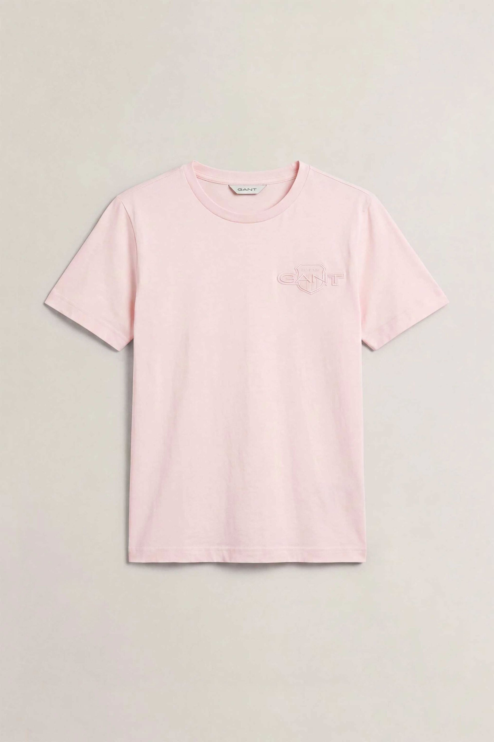 Gant γυναικείο T-shirt με κεντημένο λογότυπο Regular Fit - 4202589 Ροζ