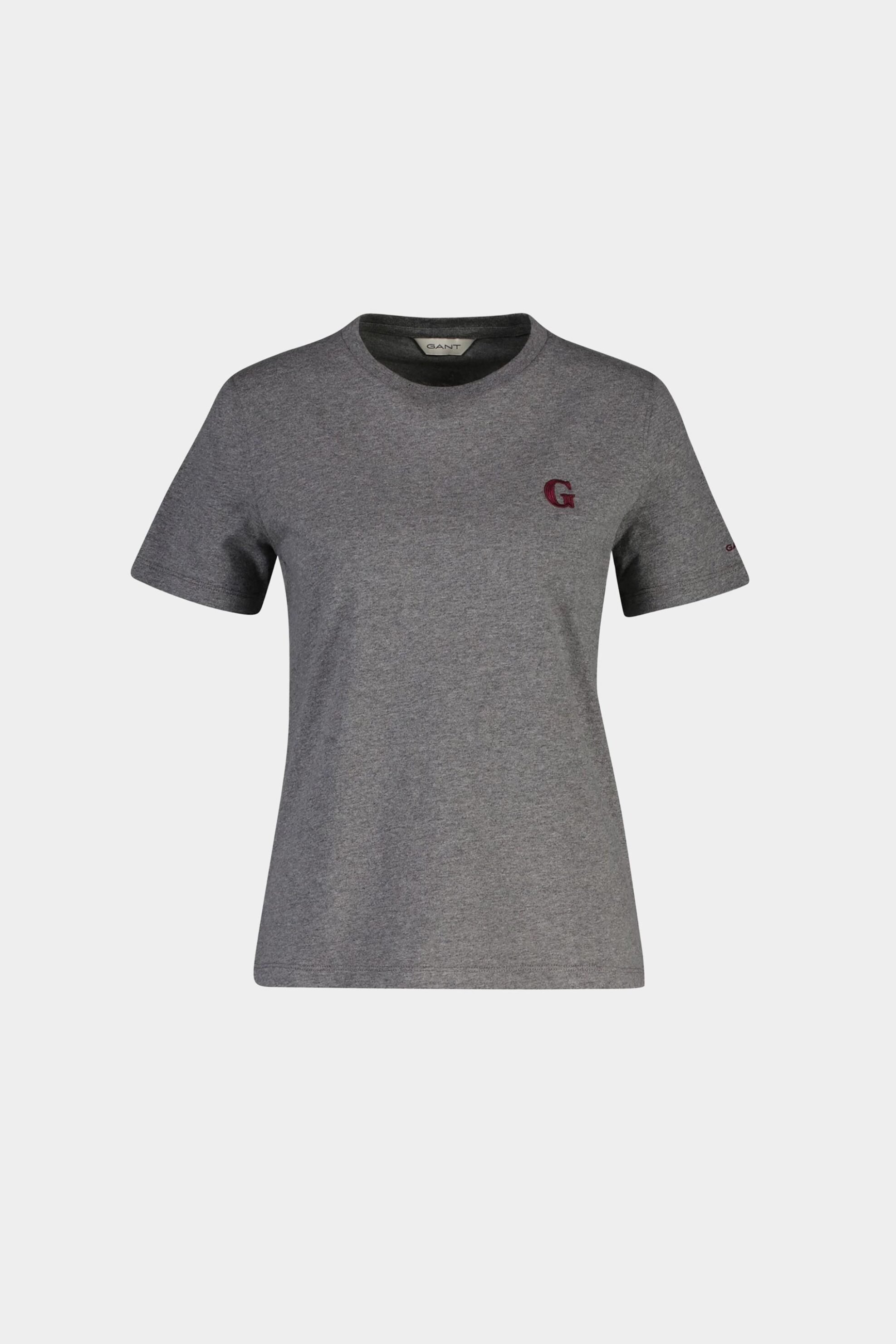 Gant γυναικείο T-shirt με κεντημένο G logo Regular Fit - 4202633 Ανθρακί