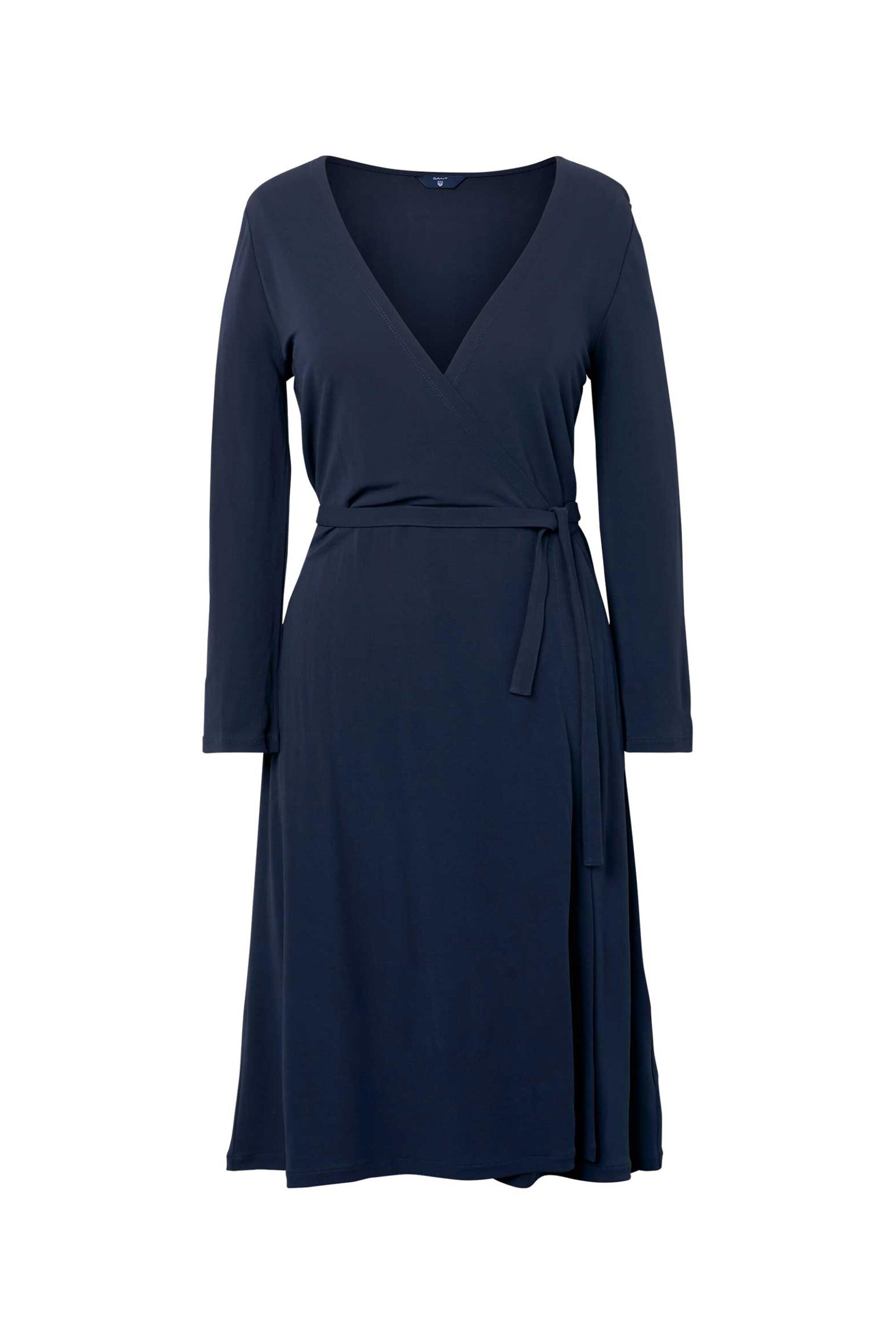 Gant γυναικείο midi φόρεμα μονόχρωμο με ασορτί ζωνάκι στην μέση - 4204315 Μπλε Σκούρο