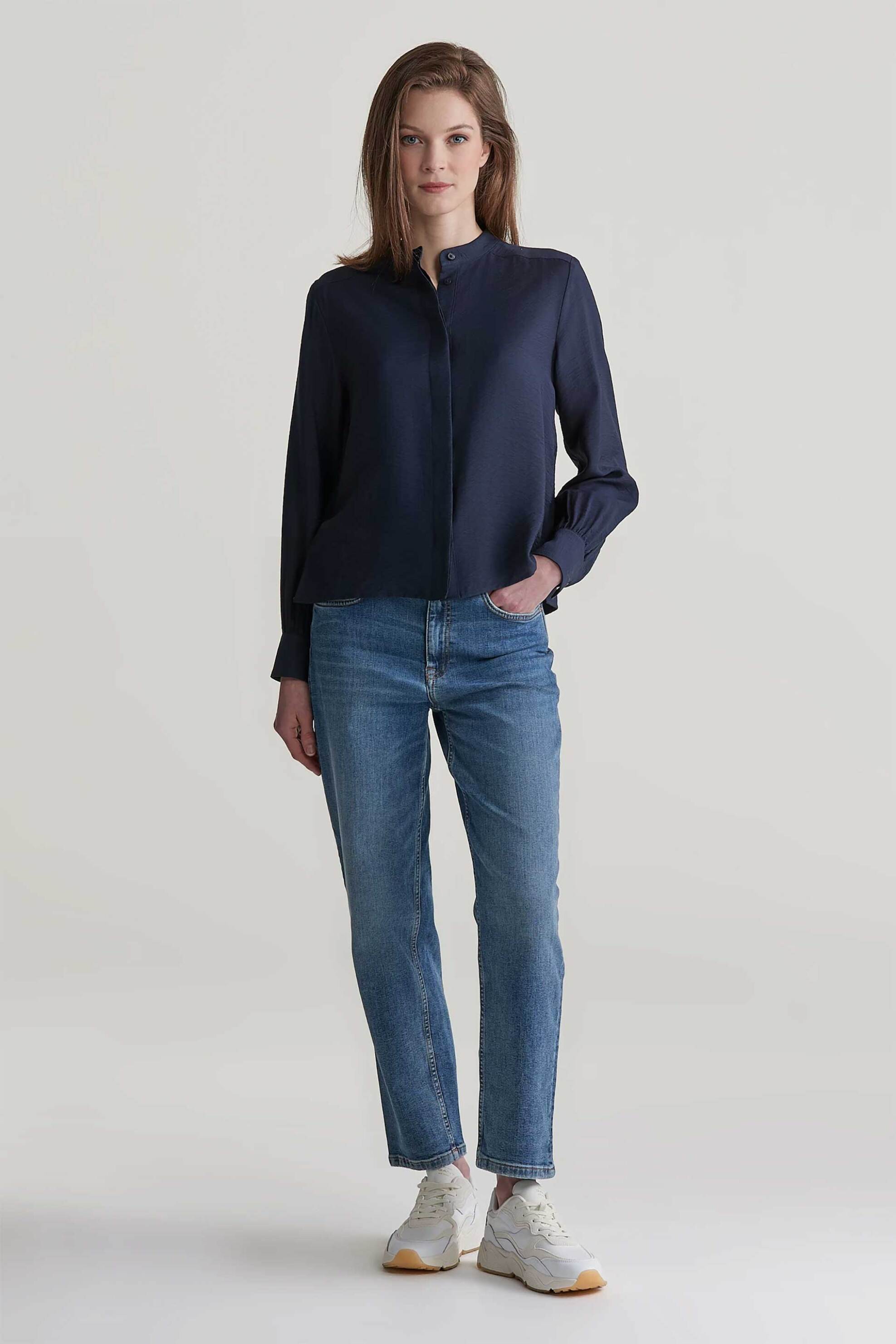 Gant γυναικείο πουκάμισο μάο με κρυφή πατιλέτα Regular Fit