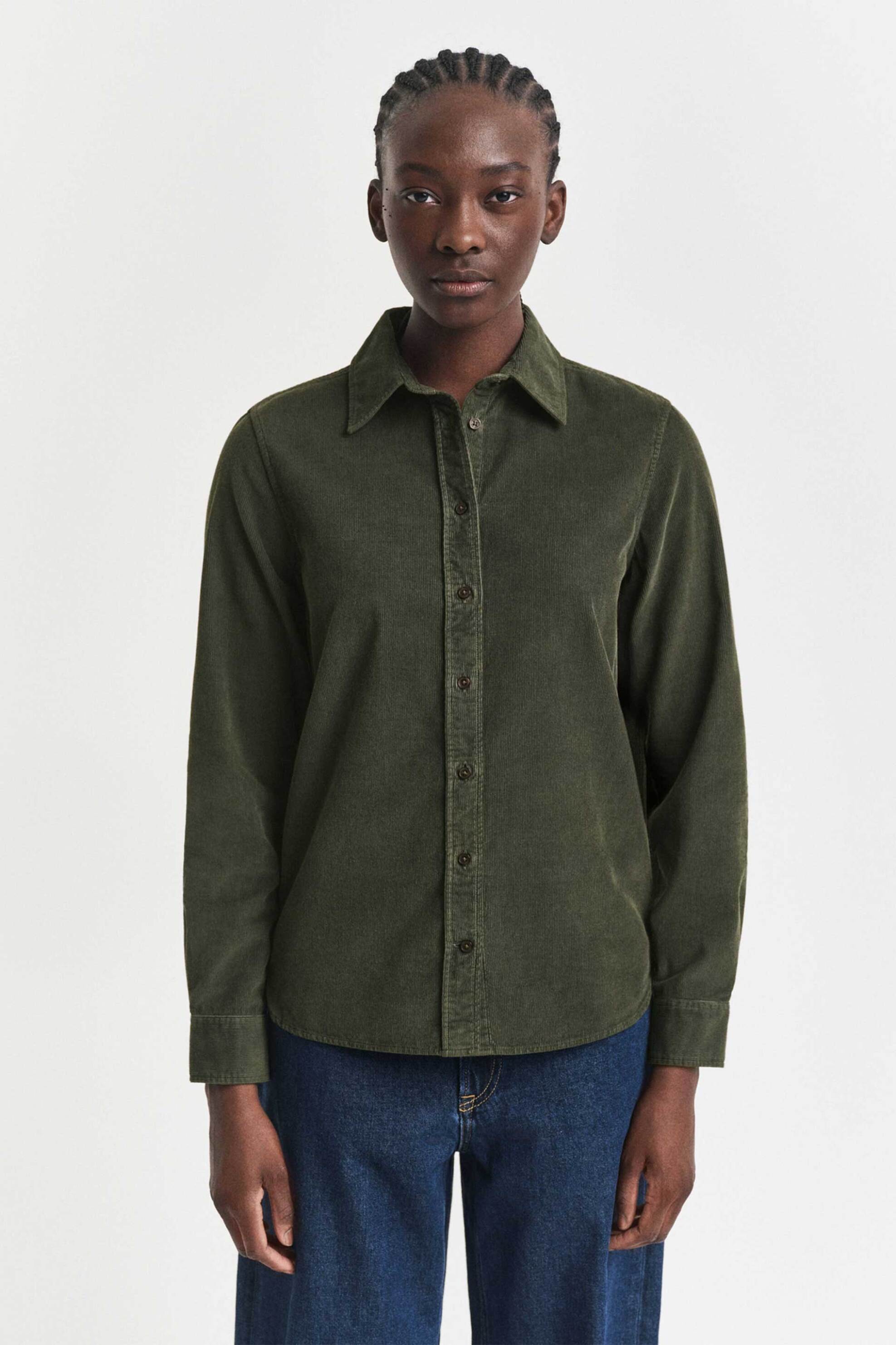 Πουκάμισα γυναικεία gant σε χακι