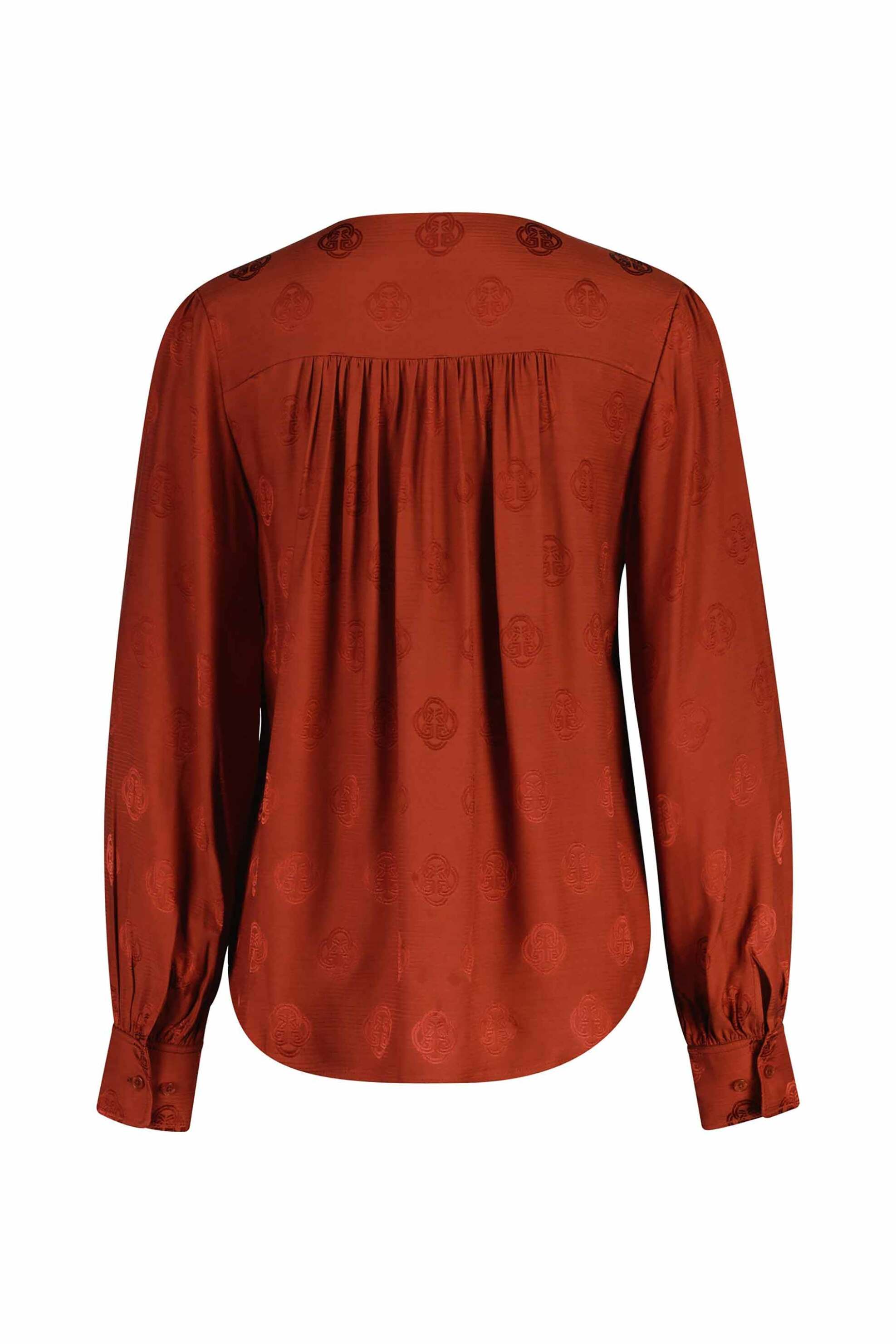 Gant γυναικείο πουκάμισο με V και all-over monogram pattern Regular Fit - 4300572 Κεραμιδί